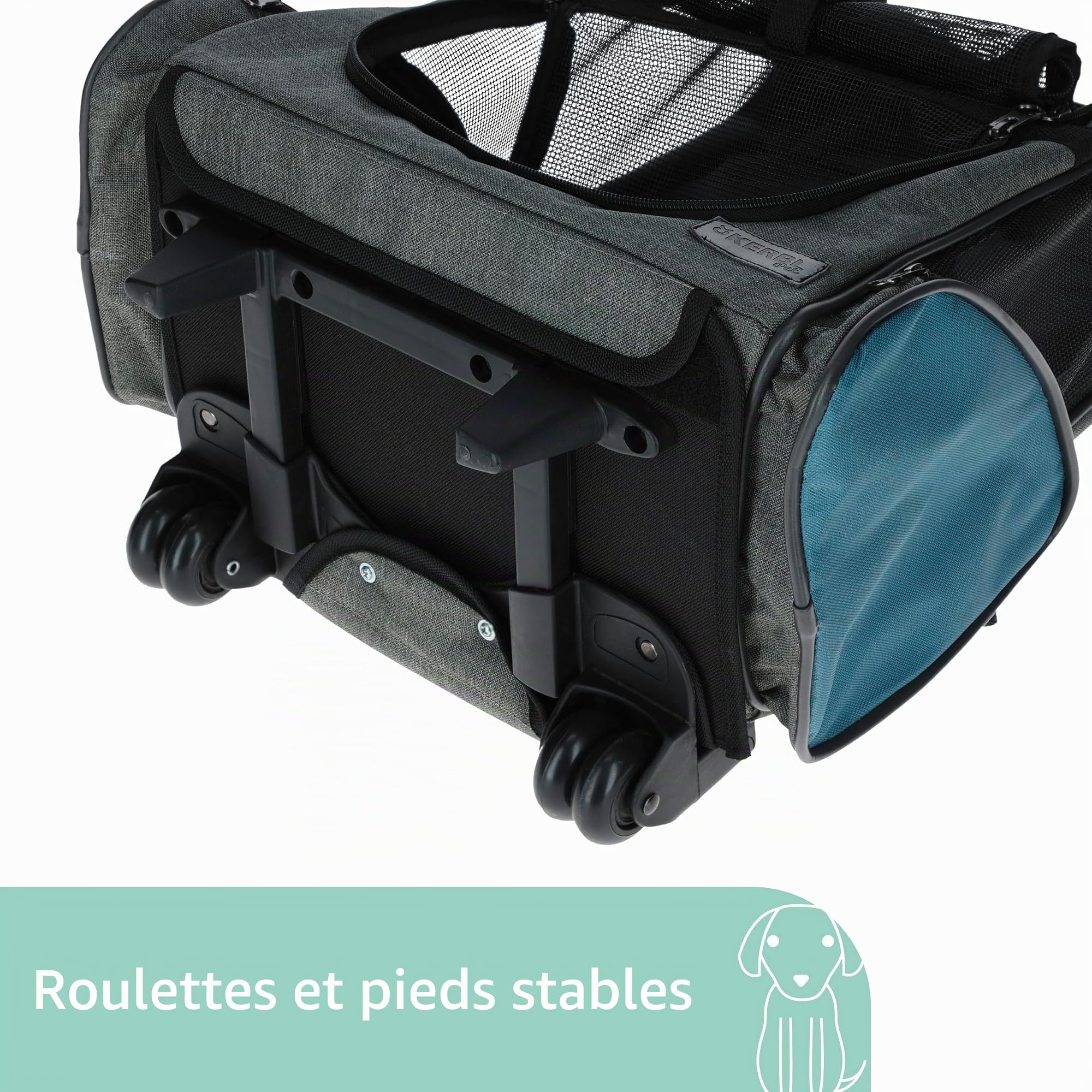 kerbl-pet-vacation-chariot-de-transport-pour-chien-et-chat-41x26x55-cm-gris-bleu image 5
