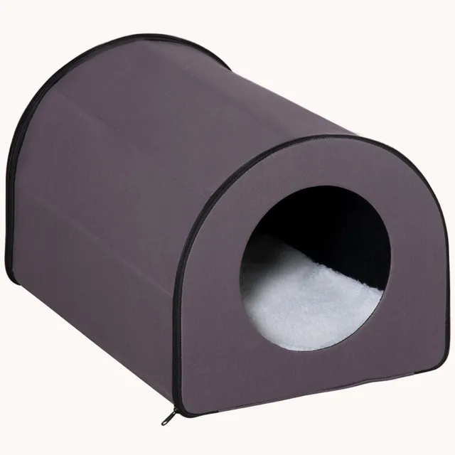 pawhut-niche-d-me-chauffante-pour-chat-abri-isol-tanche-marron-d-hiver image 1