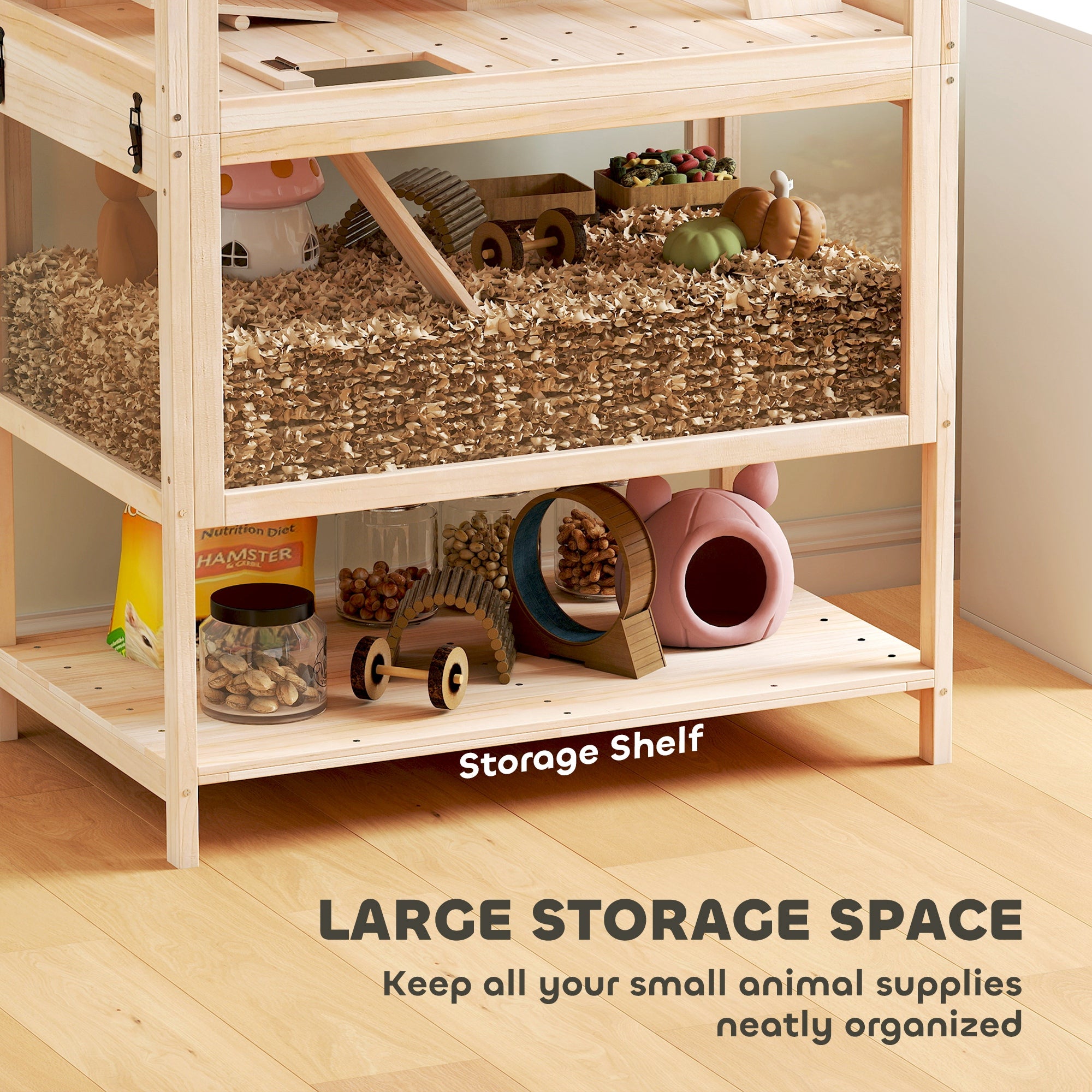 pawhut-cage-hamster-3-niveaux-avec-roue-et-maison-80-cm image 8