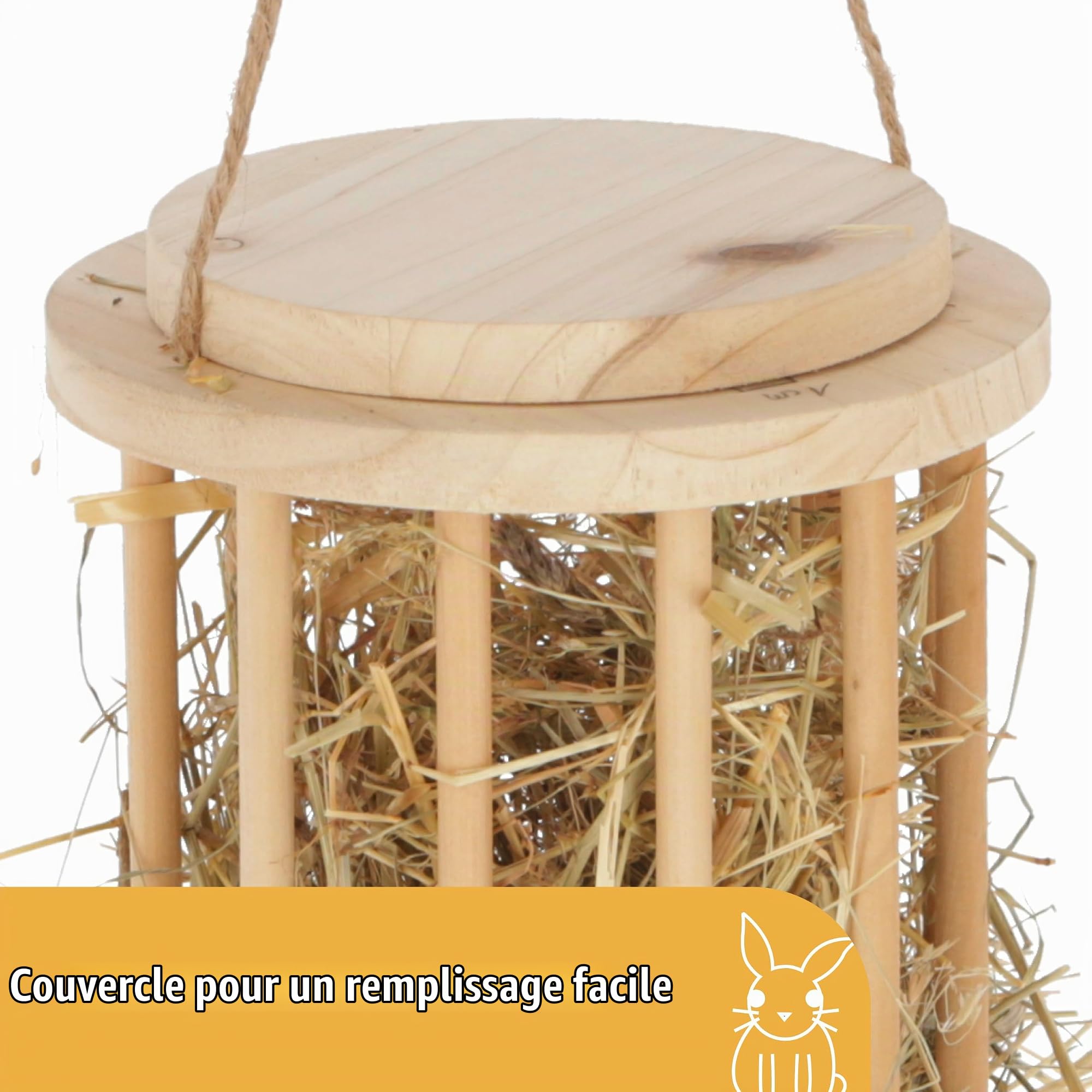 kerbl-pet-r-telier-foin-3-en-1-bois-25-cm-rouleau-rongeurs image 4