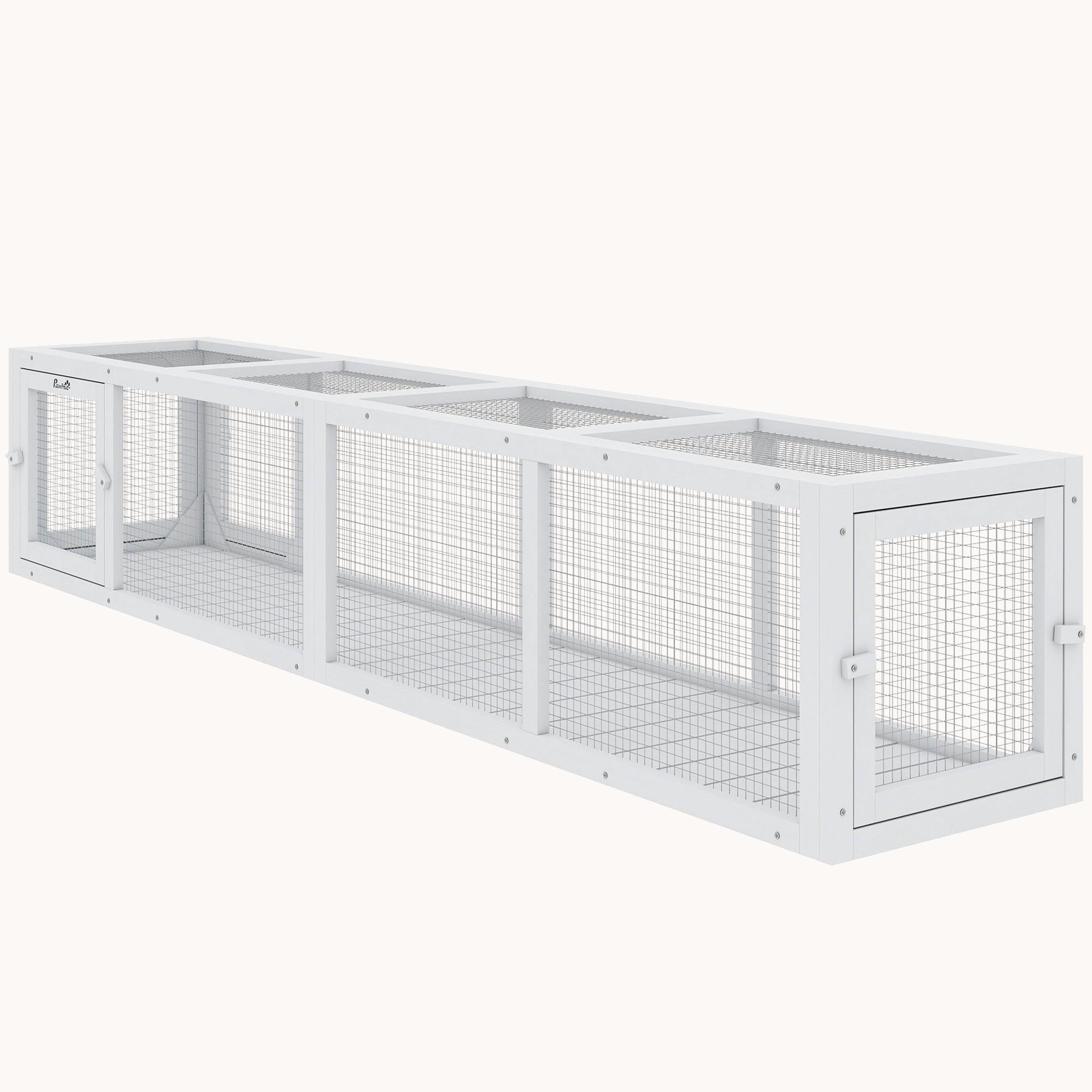 pawhut-tunnel-ext-rieur-extensible-79-en-bois-avec-housse-pour-terrasse-blanc image 2