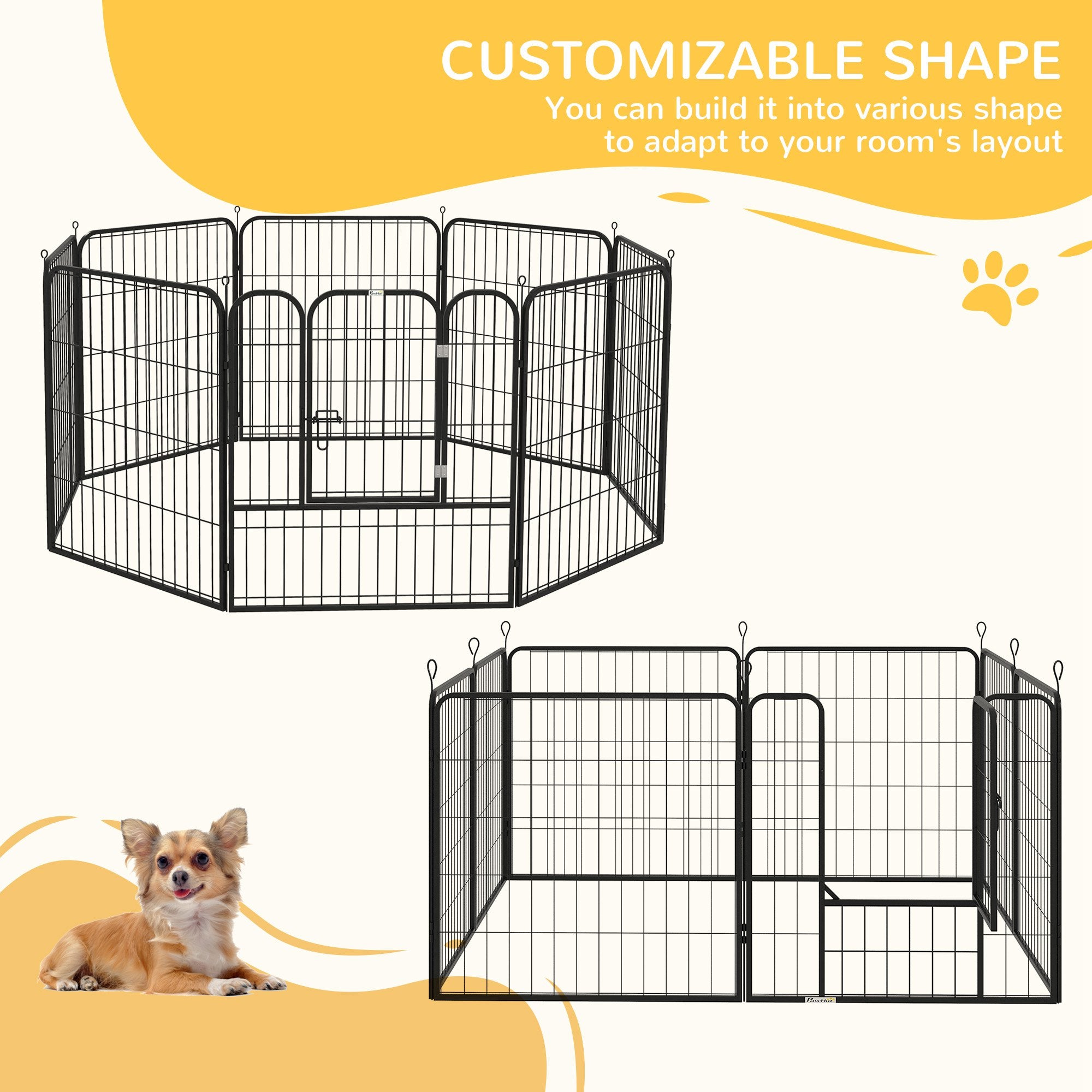 pawhut-parc-pour-chiens-8-panneaux-80-cm-enclos-modulable-int-rieur-ext-rieur image 6