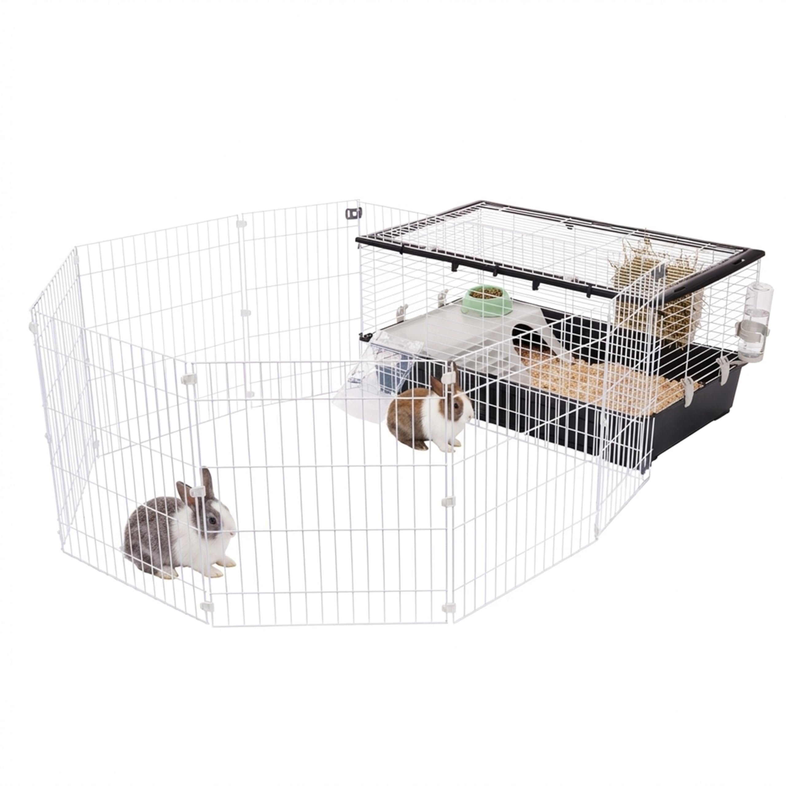 ferplast-parkhome-100-cage-lapin-et-cochon-d-inde-avec-enclos-95-x-177-5-x-h-56- image 1