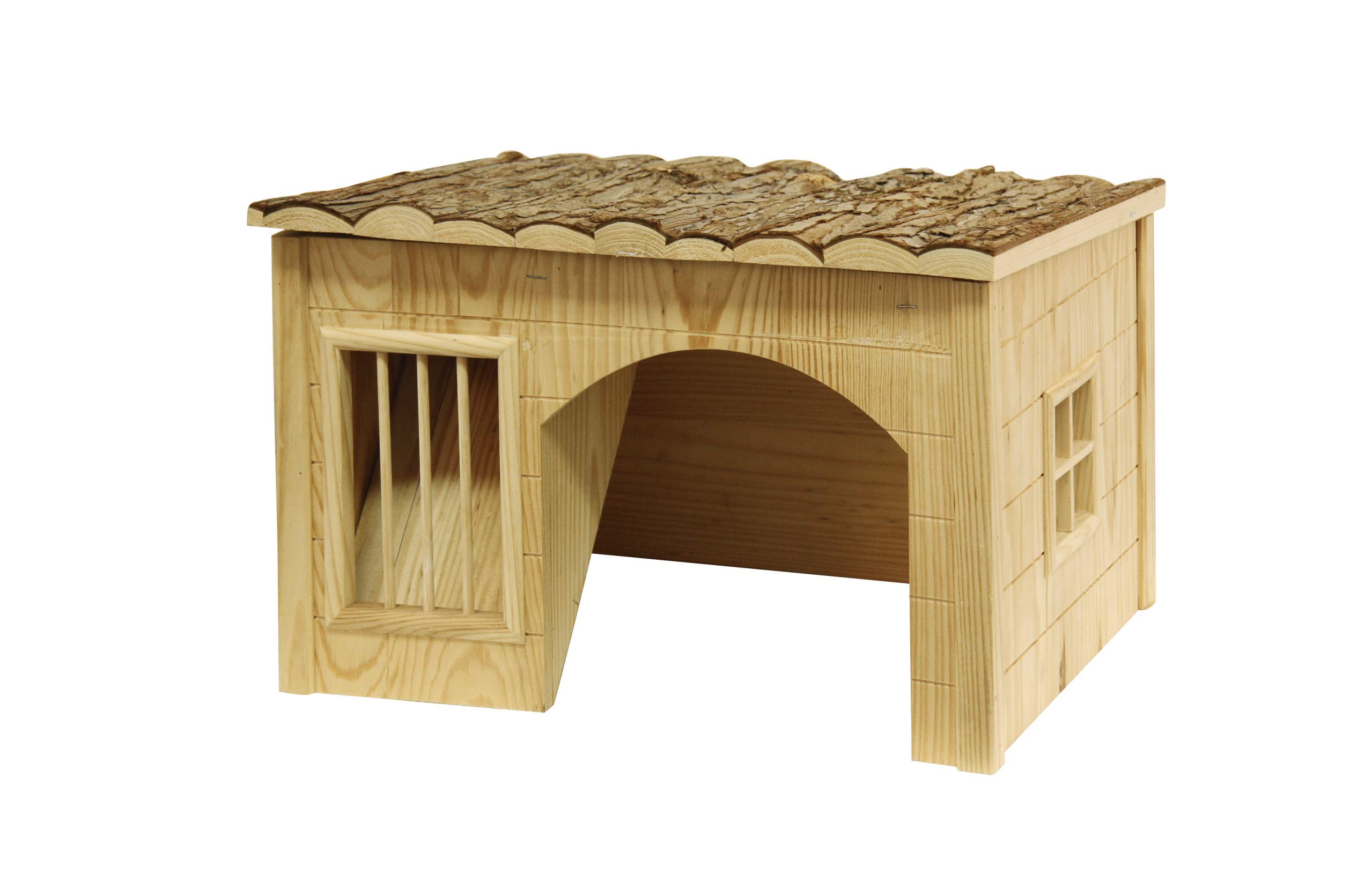kerbl-maison-pour-rongeurs-avec-r-telier-foin-42-x-34-5-x-27-cm-bois-naturel image 1