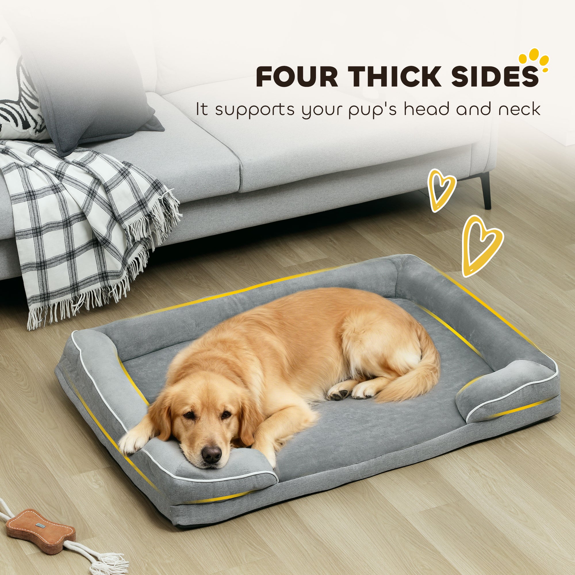 pawhut-panier-orthop-dique-canap-gel-m-moire-pour-chien-gris image 7