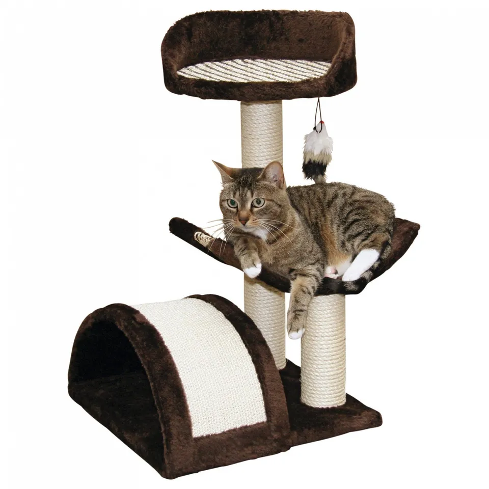 kerbl-safari-arbre-chat-60-cm-beige-avec-couchage-et-griffoir image 1