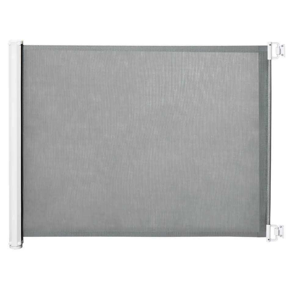 pawhut-barri-re-r-tractable-en-maille-82-5-cm-extensible-115-cm-grise image 1