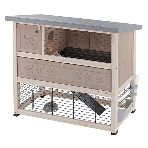 ferplast-ranch-140-clapier-lapin-2-niveaux-en-bois-fsc-140-x-75-x-h-103-cm image 7