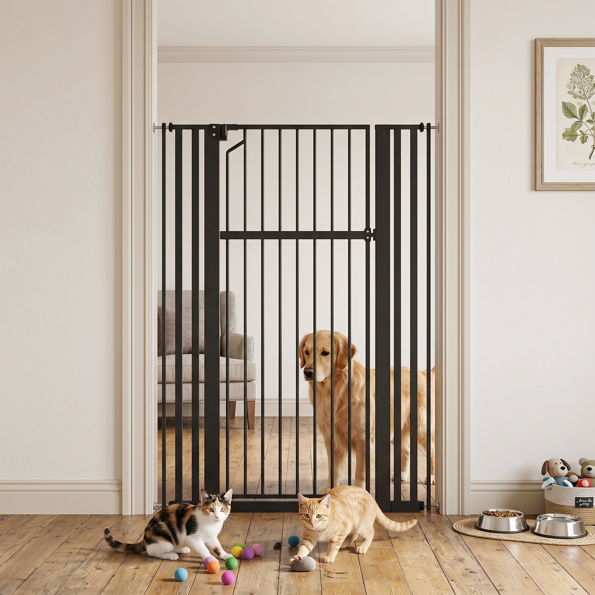 pawhut-barri-re-pour-animaux-extra-haute-140-cm-avec-fermeture-automatique-76-10 image 4