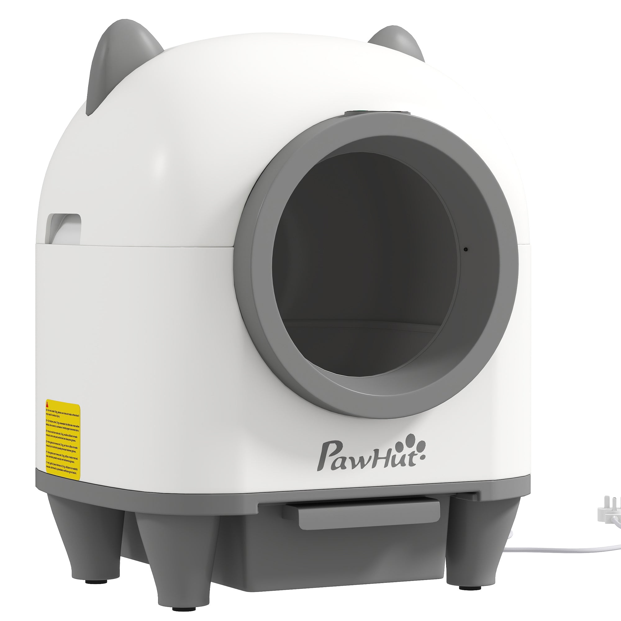 pawhut-liti-re-autonettoyante-automatique-connect-e-80-l-blanche image 2