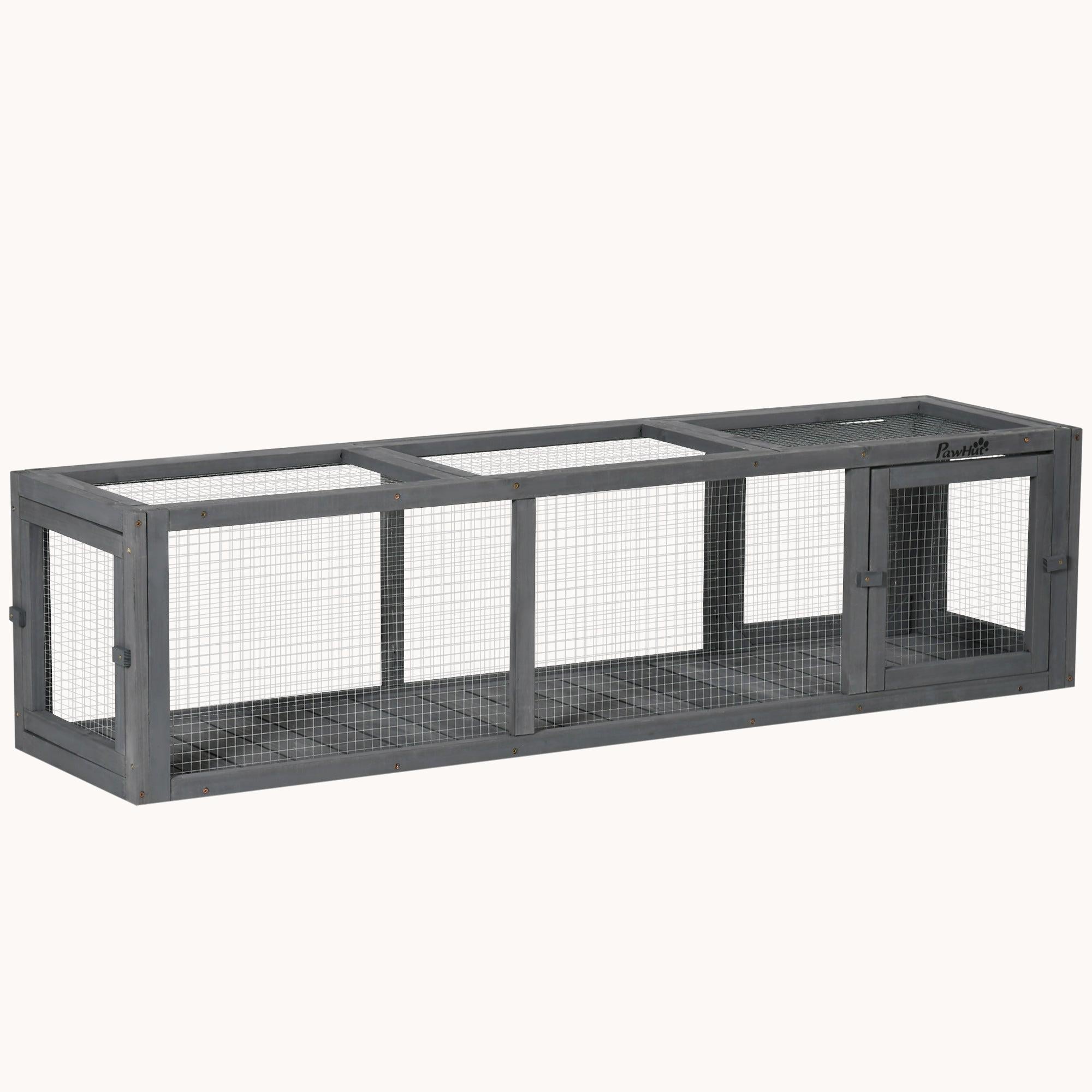 pawhut-tunnel-ext-rieur-extensible-pour-chat-59-avec-cadre-en-bois-pour-balcon-t image 1