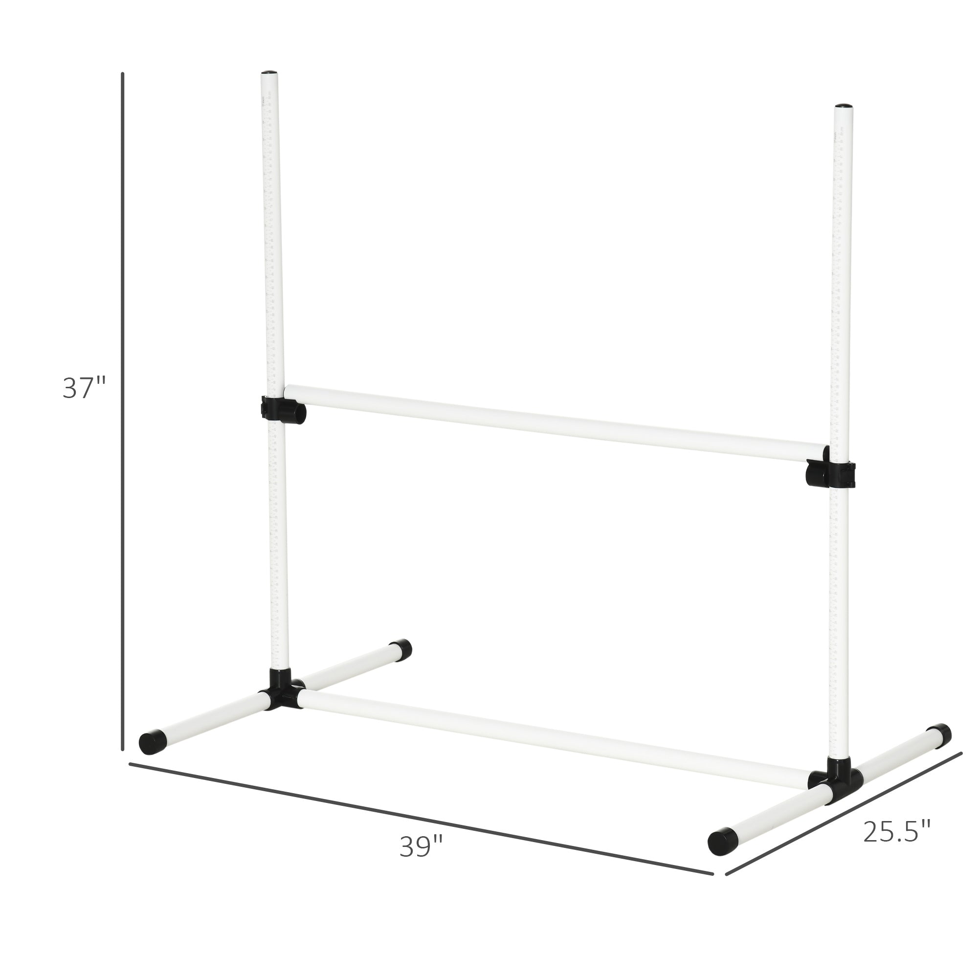 pawhut-kit-agility-4-haies-r-glables-blanc-pour-chiens image 6