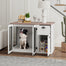 pawhut-cage-chien-meuble-2-portes-avec-tiroir-pour-chiens-moyens-blanc image 3