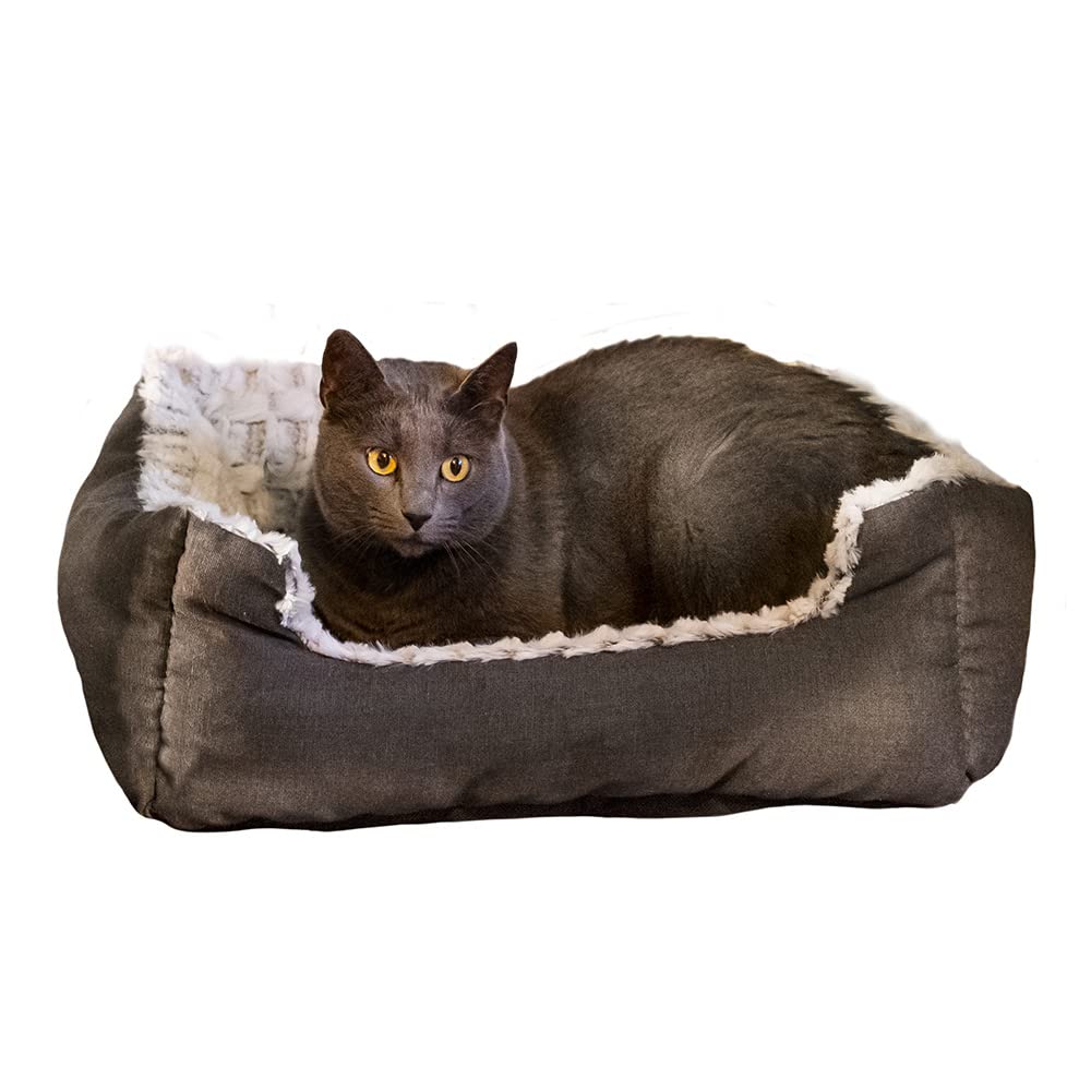 ferplast-sweetie-45-canap-rembourr-chien-et-chat-48-x-37-x-16-cm-blanc-gris image 1