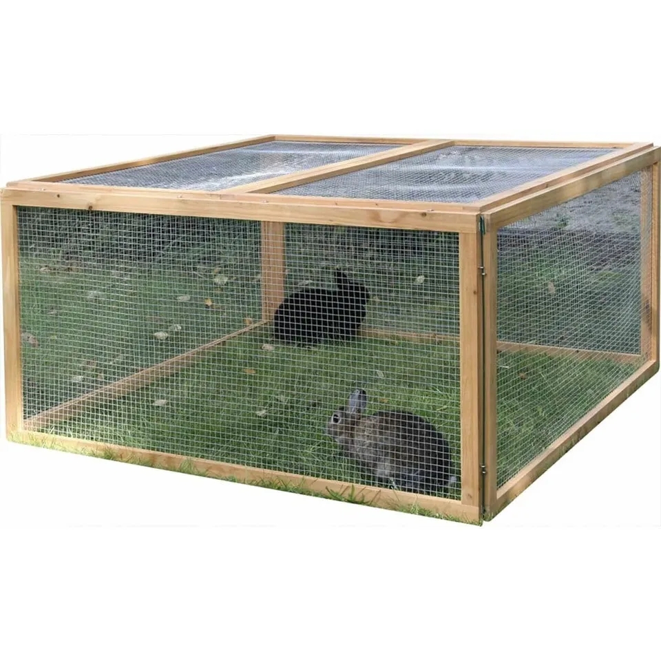 kerbl-vario-enclos-ext-rieur-pour-petits-animaux-120-x-120-x-59-cm-bois-et-grill image 1