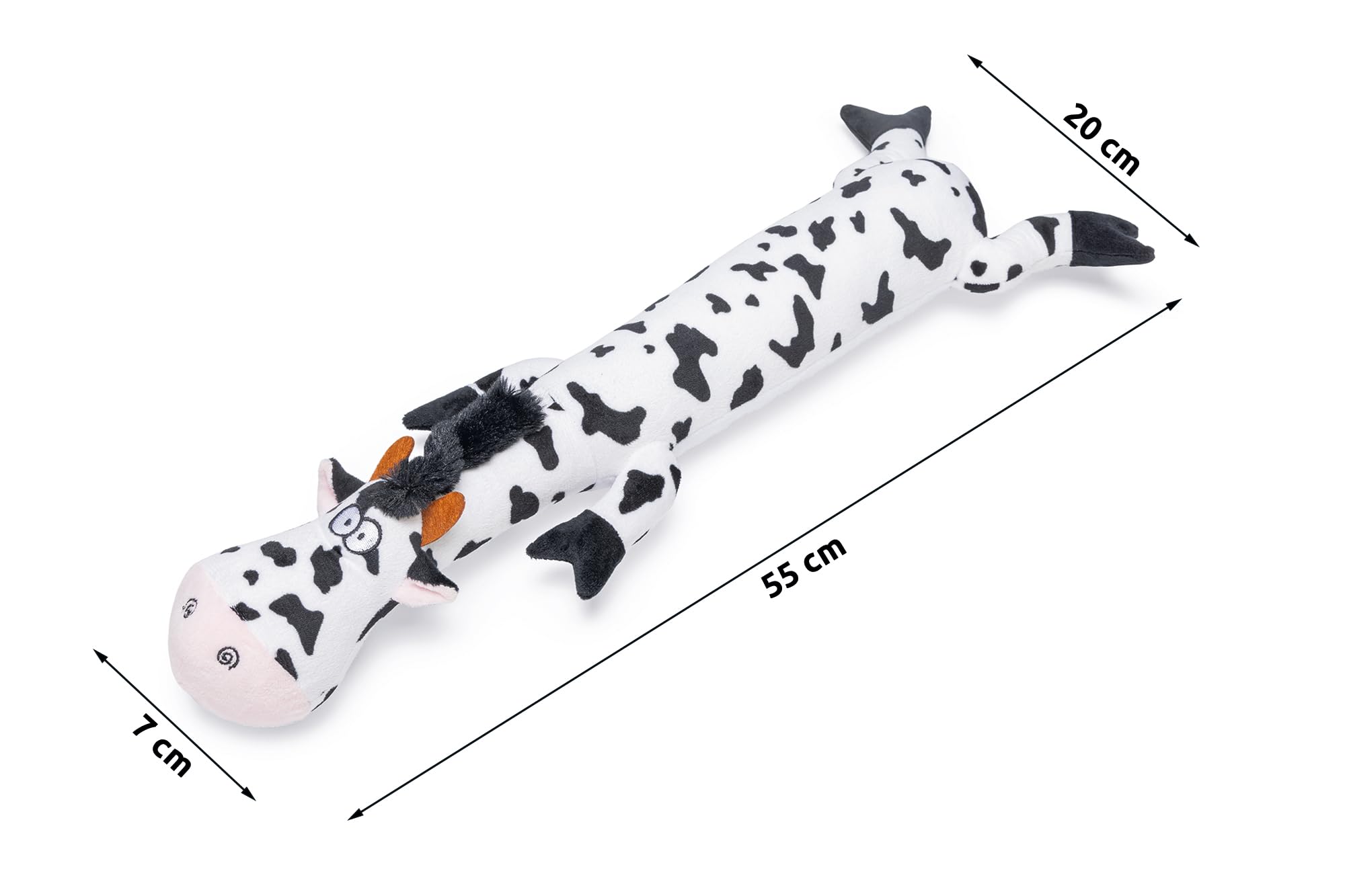 karlie-vache-amusante-jouet-en-peluche-pour-chien-noir-blanc-55-x-20-x-7-cm image 2