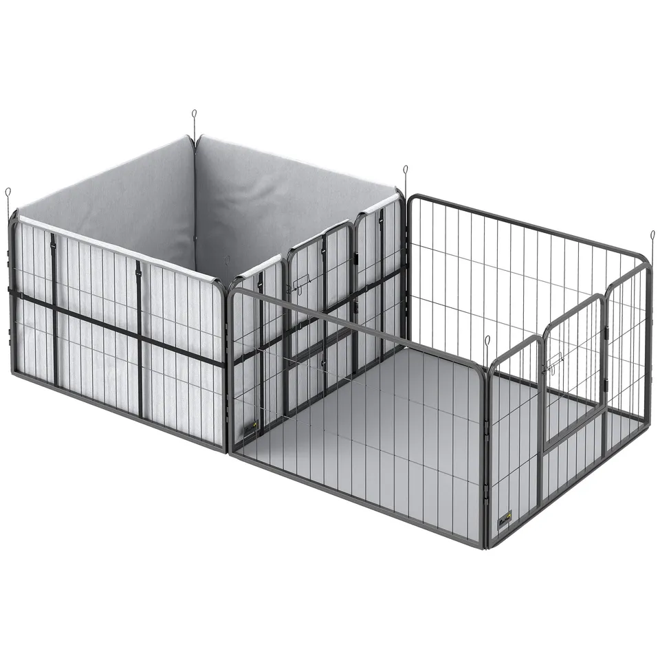 pawhut-parc-de-mise-bas-modulable-avec-housse-et-tapis-pour-chiens-petits-et-moy image 1