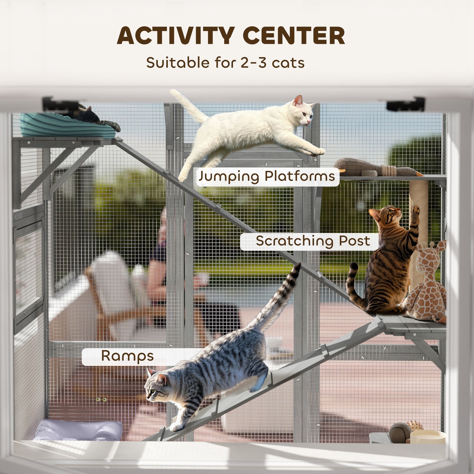 pawhut-grand-catio-enclos-ext-rieur-pour-chat-avec-6-plateformes-rampes-et-griff image 7