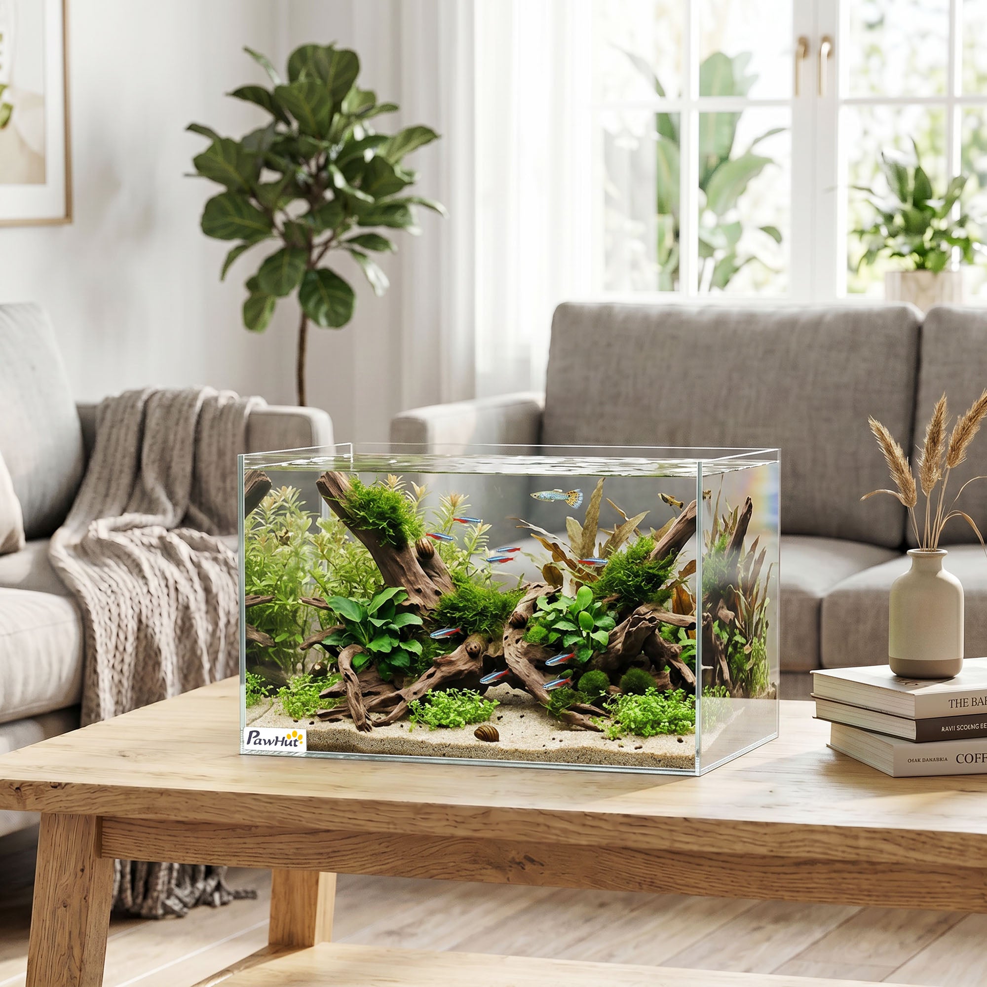 pawhut-aquarium-verre-24-l-40-x-25-x-25-cm-pour-crevettes-et-tortues-transparent image 3