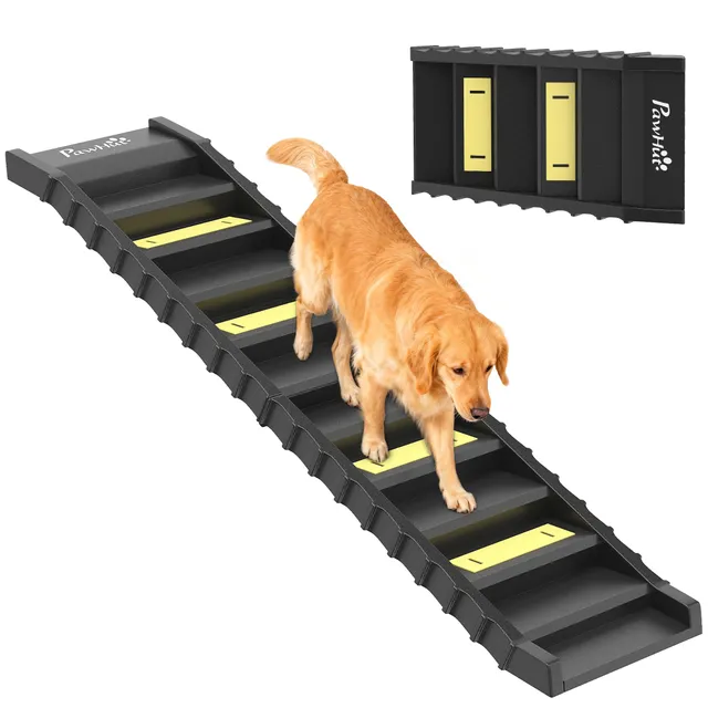 pawhut-escalier-pliable-10-marches-pour-chien-voiture-avec-antid-rapant-noir-25- image 1