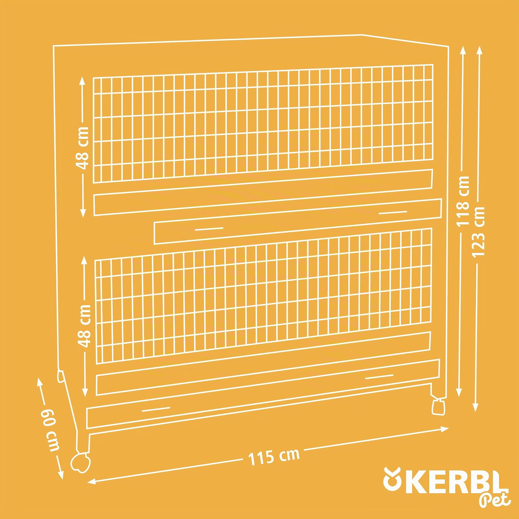 kerbl-indoor-deluxe-cage-pour-petits-animaux-deux-niveaux-115-x-60-x-118-cm image 8