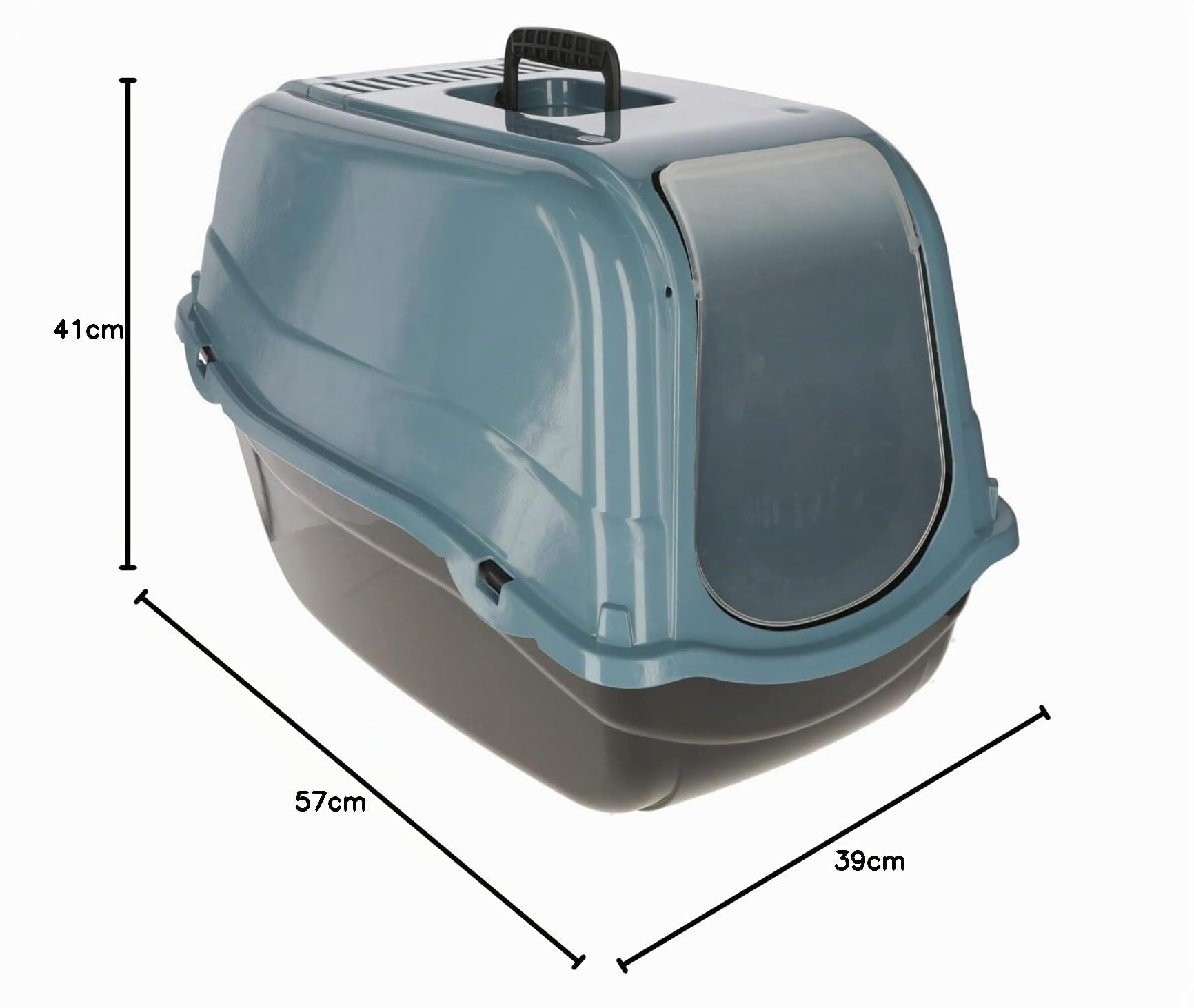 kerbl-pet-emma-eco-maison-de-toilette-pour-chat-noir-bleu-57x39x41-cm image 5