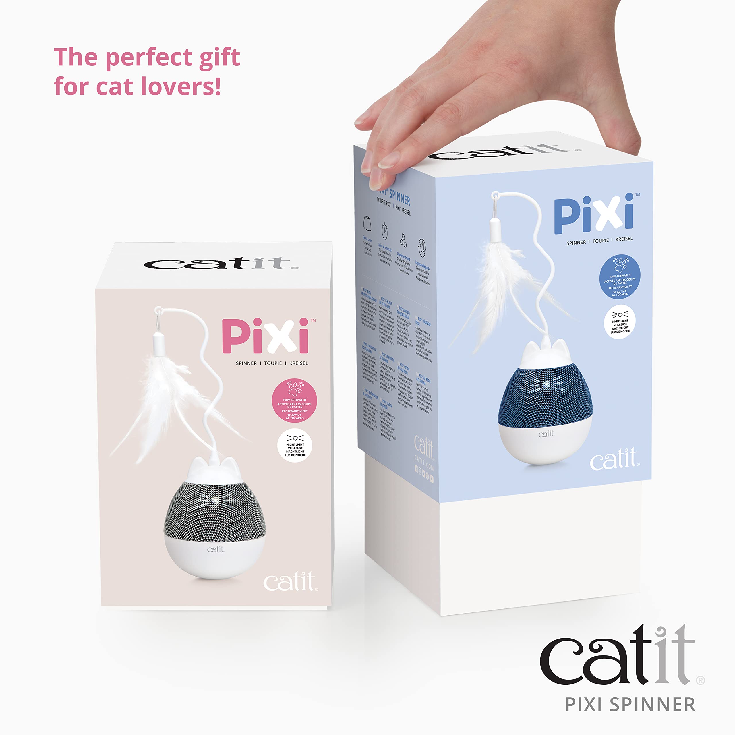 catit-pixi-spinner-jouet-lectronique-distributeur-friandises-pour-chat-blanc-ble image 6