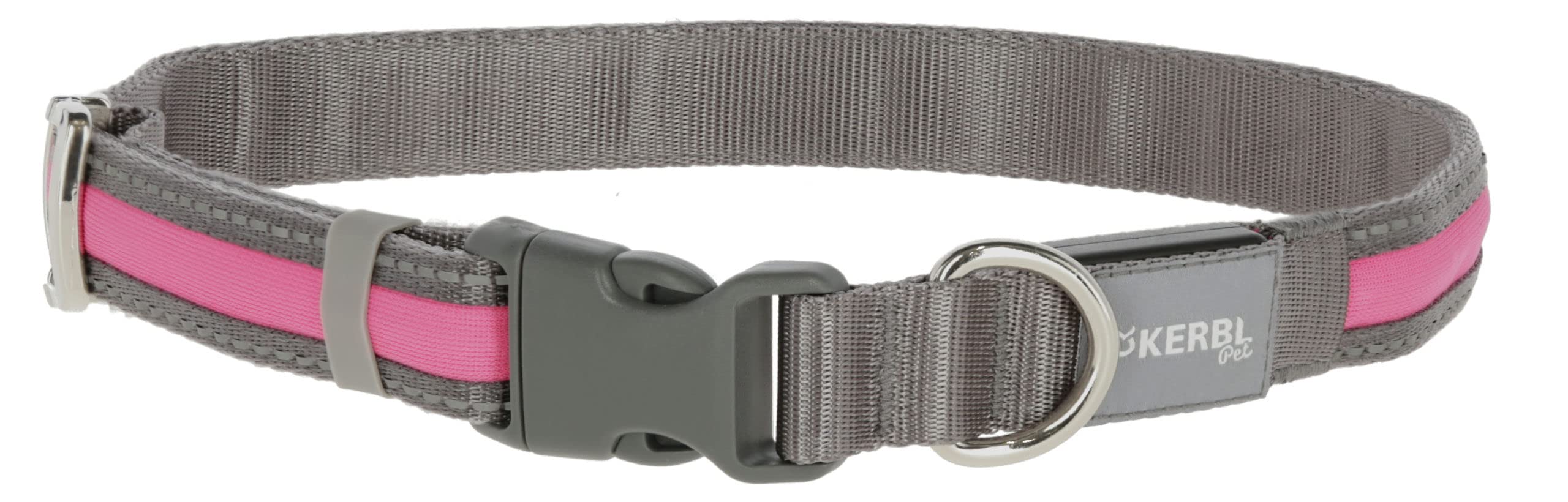 kerbl-pet-collier-lumineux-light-reflex-gris-jaune-fluo-35-50-cm-20-mm image 2