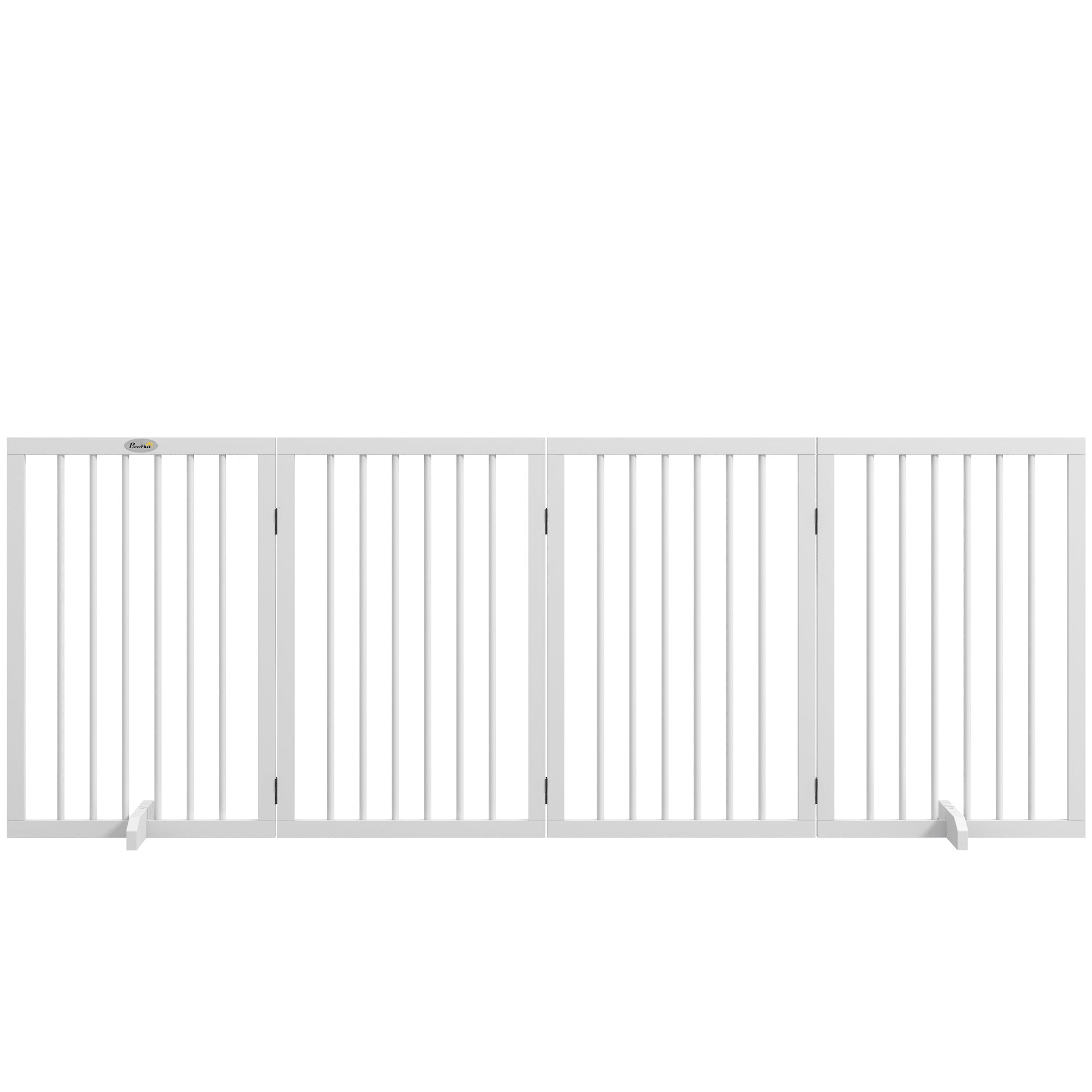 pawhut-barri-re-pour-animaux-pliable-4-panneaux-bois-blanc image 2