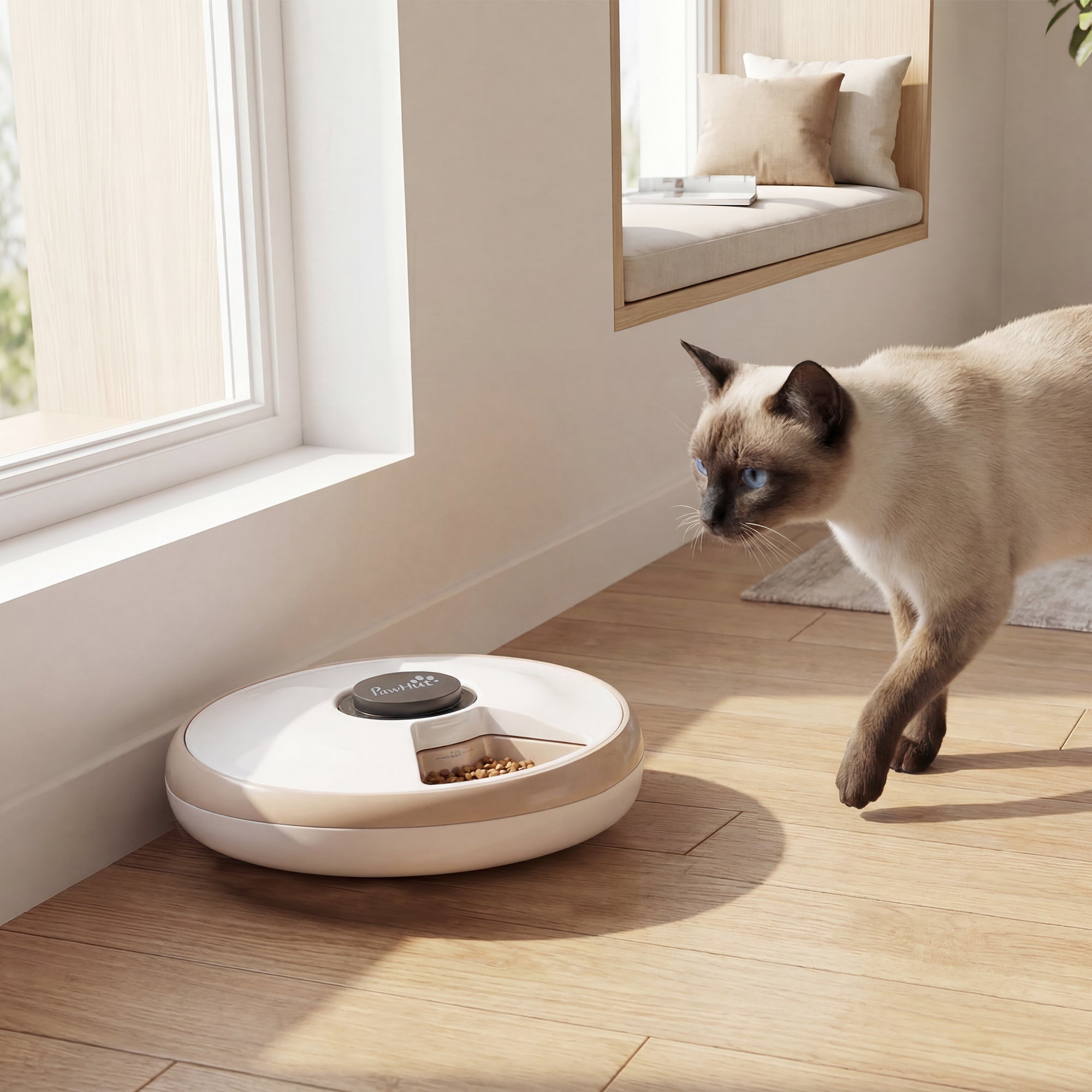 pawhut-distributeur-automatique-6-repas-pour-chats-avec-cran-led-et-pain-de-glac image 4