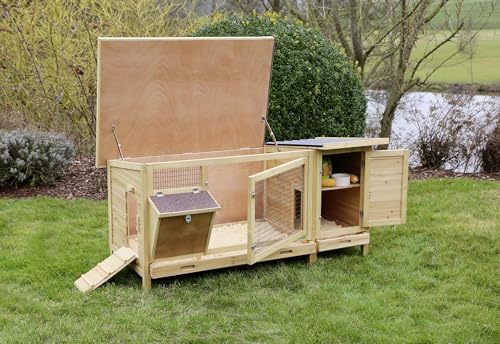 kerbl-pet-clapier-xxl-vario-155-x-76-x-80-cm-bois-avec-r-telier-foin image 4