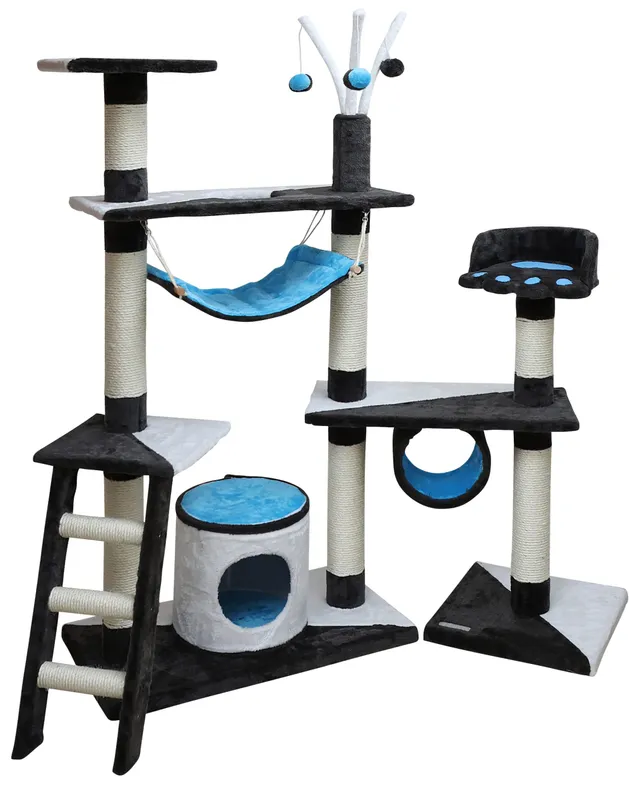 kerbl-arbre-chat-cr-atif-gris-bleu-blanc-150-cm image 1