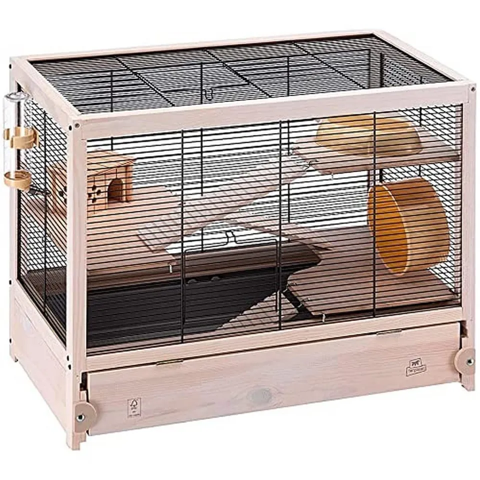ferplast-hamsterville-cage-en-bois-fsc-60x34x49-cm-multi-niveaux-avec-accessoire image 1