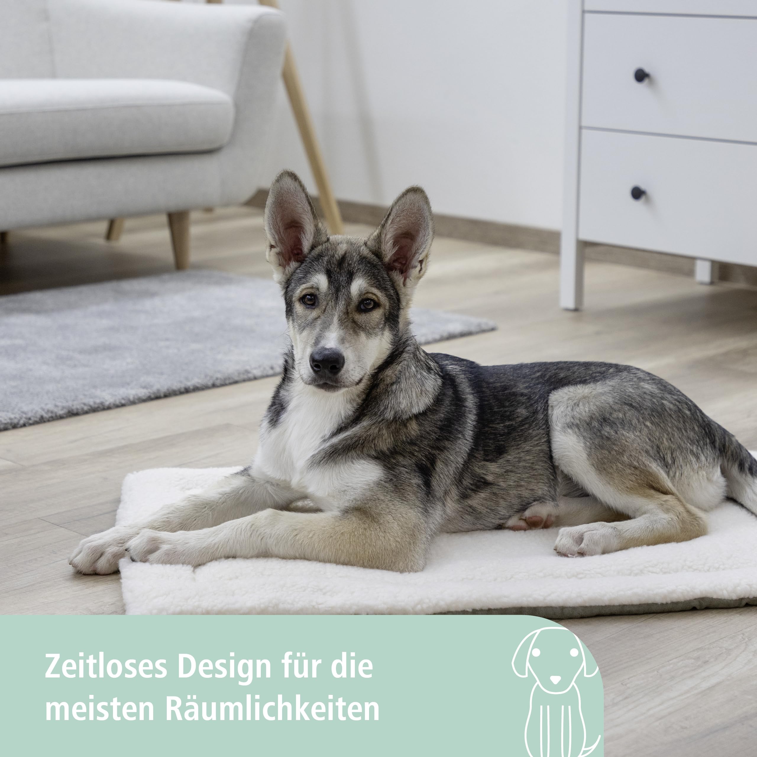 kerbl-cleo-coussin-chaise-longue-chien-gris-blanc-84-x-51-x-5-cm image 6