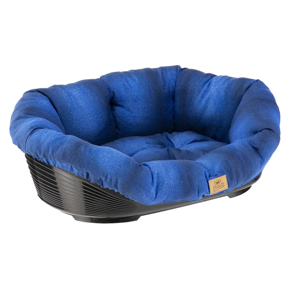 ferplast-70224090-niche-panier-plastique-avec-coussin-coton-pour-chiens-et-chats image 1