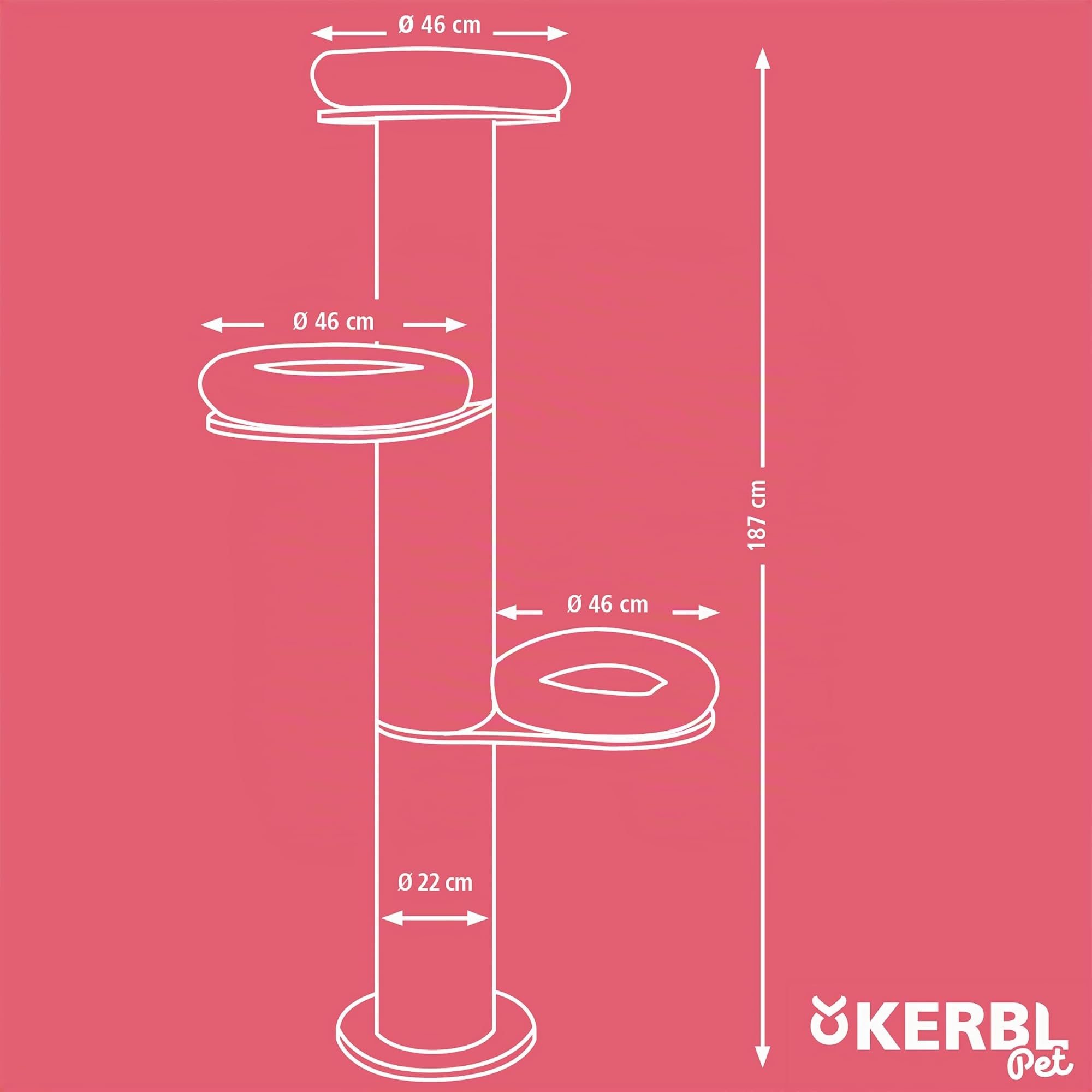 kerbl-pet-dolomit-tower-arbre-chat-beige-38-cm-h-187-cm image 5