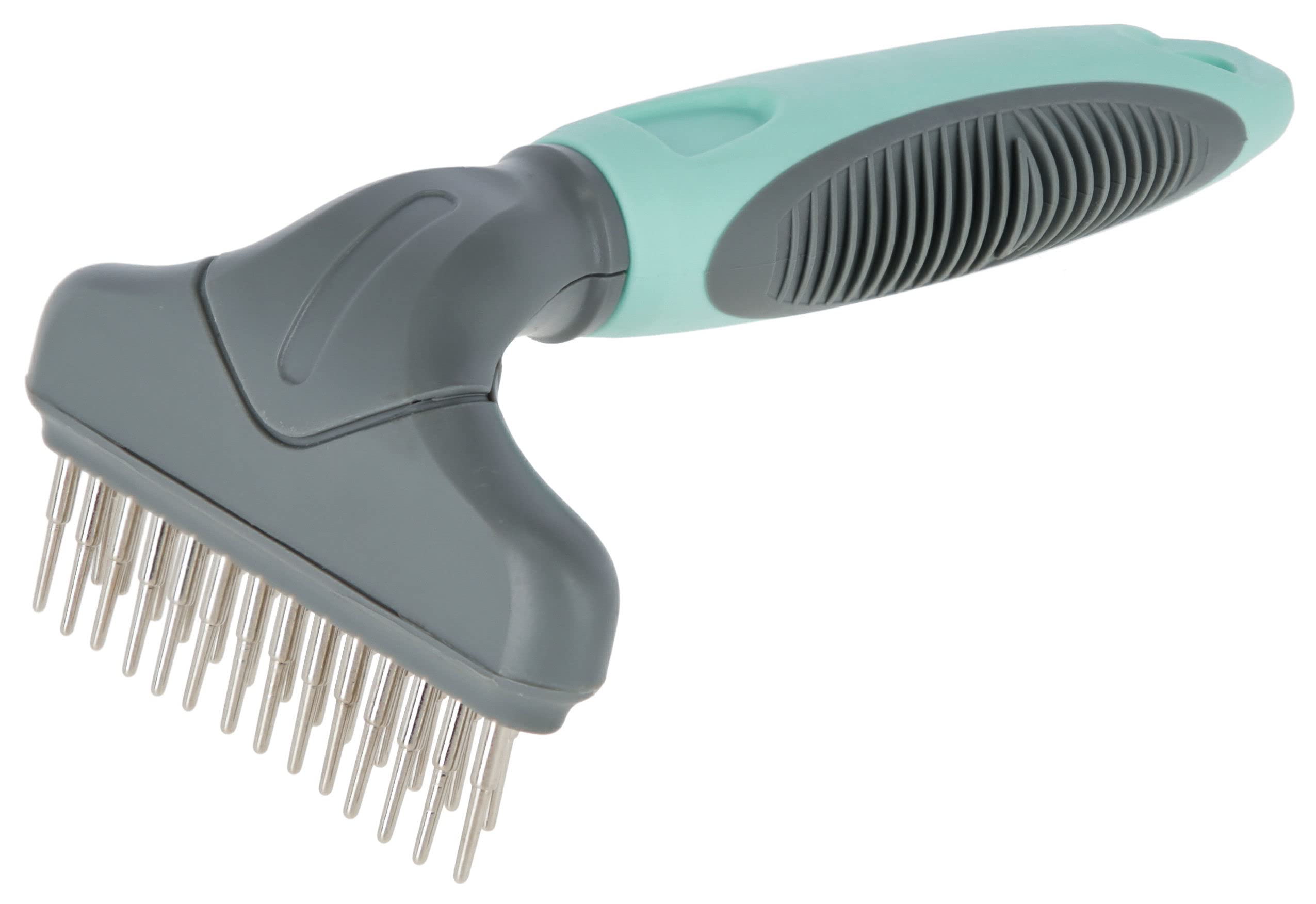 kerbl-pet-trille-de-d-m-lage-2-rang-es-turquoise-gris-15-x-9-cm image 1