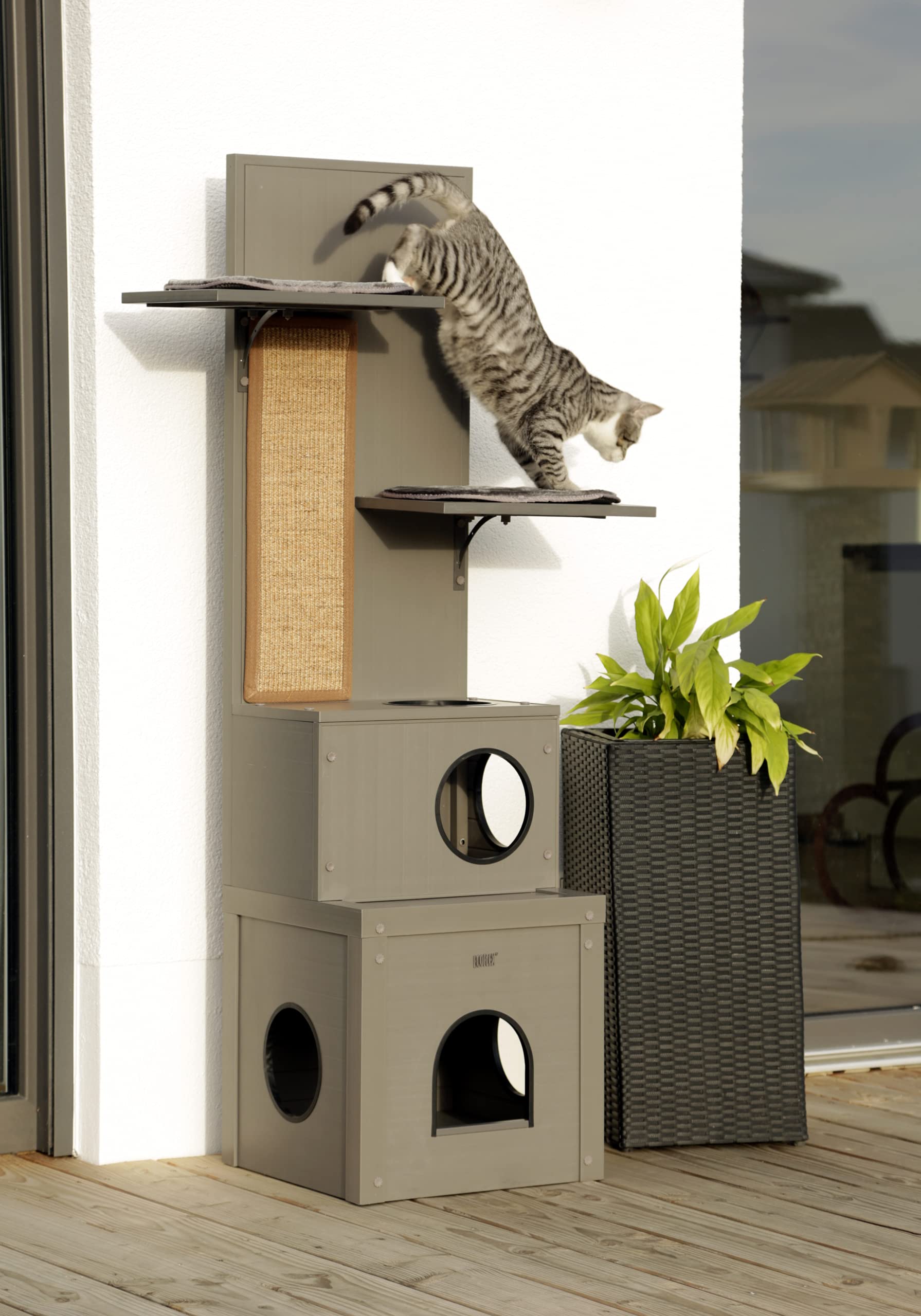 kerbl-pet-maison-de-jeux-chat-eco-alex-gris-42x42x152-5-cm image 2