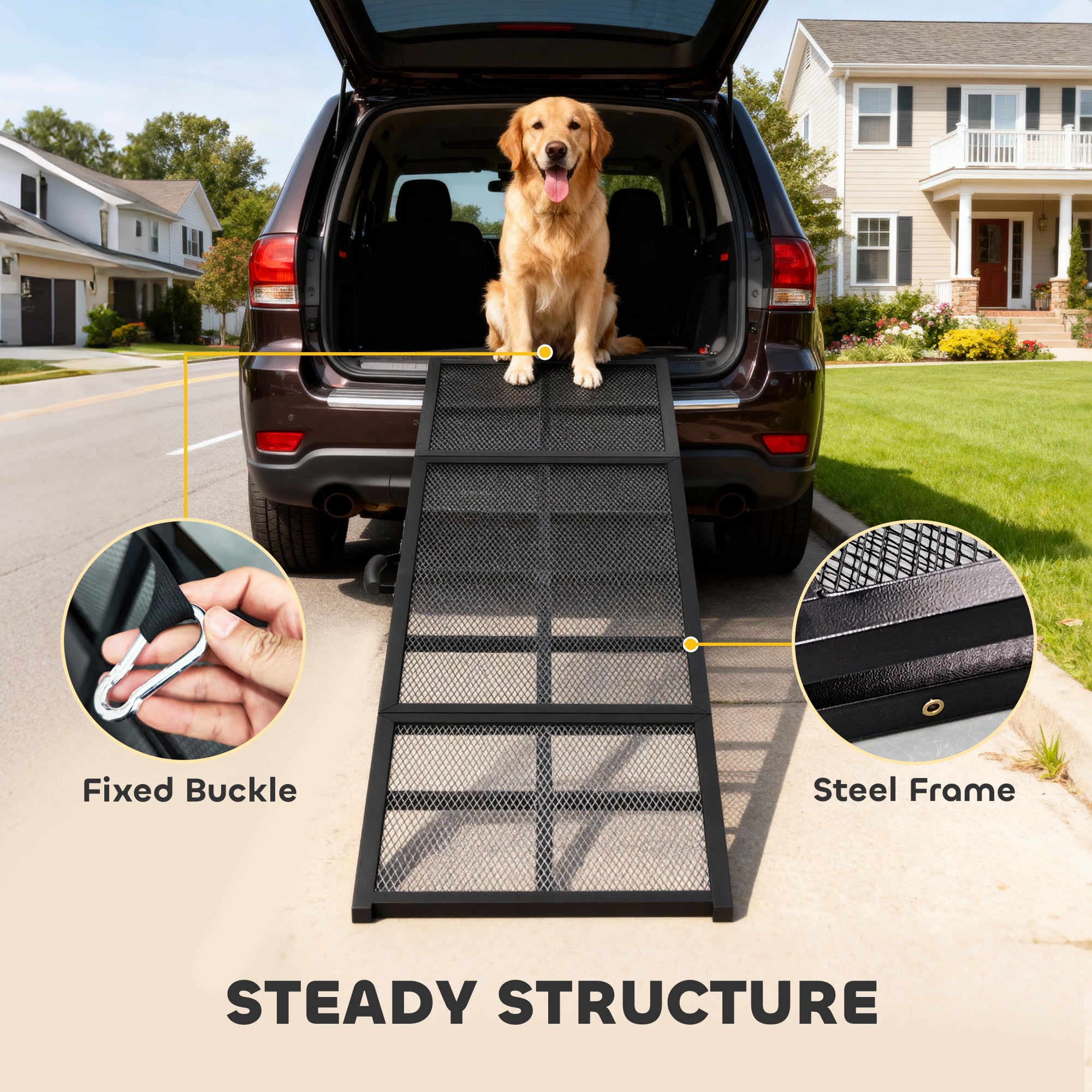 pawhut-rampe-pour-chien-pliable-75-antid-rapante-pour-voiture-noire image 8
