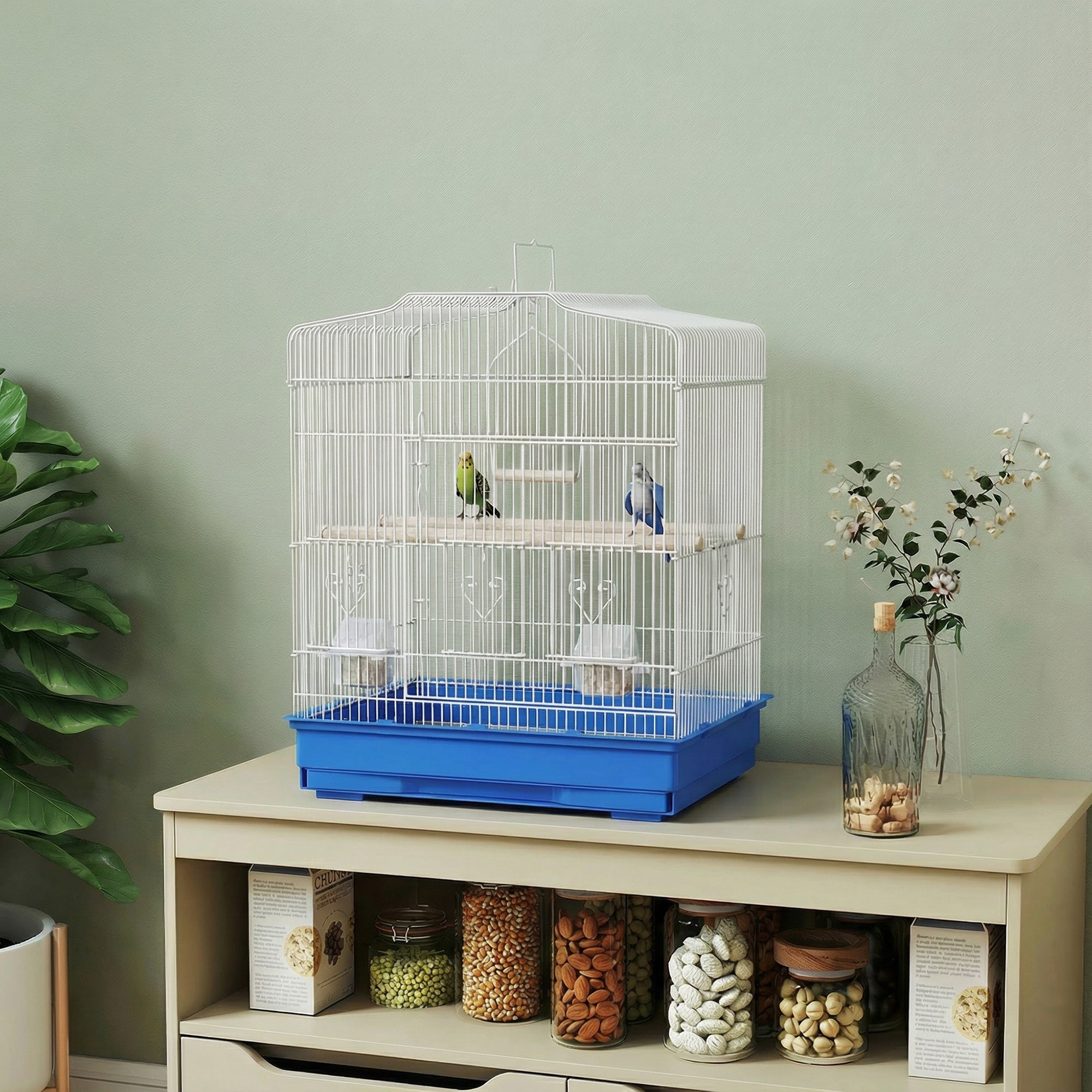 pawhut-cage-pour-oiseaux-23-pour-pinsons-canaris-et-perruches-avec-perchoirs-por image 4