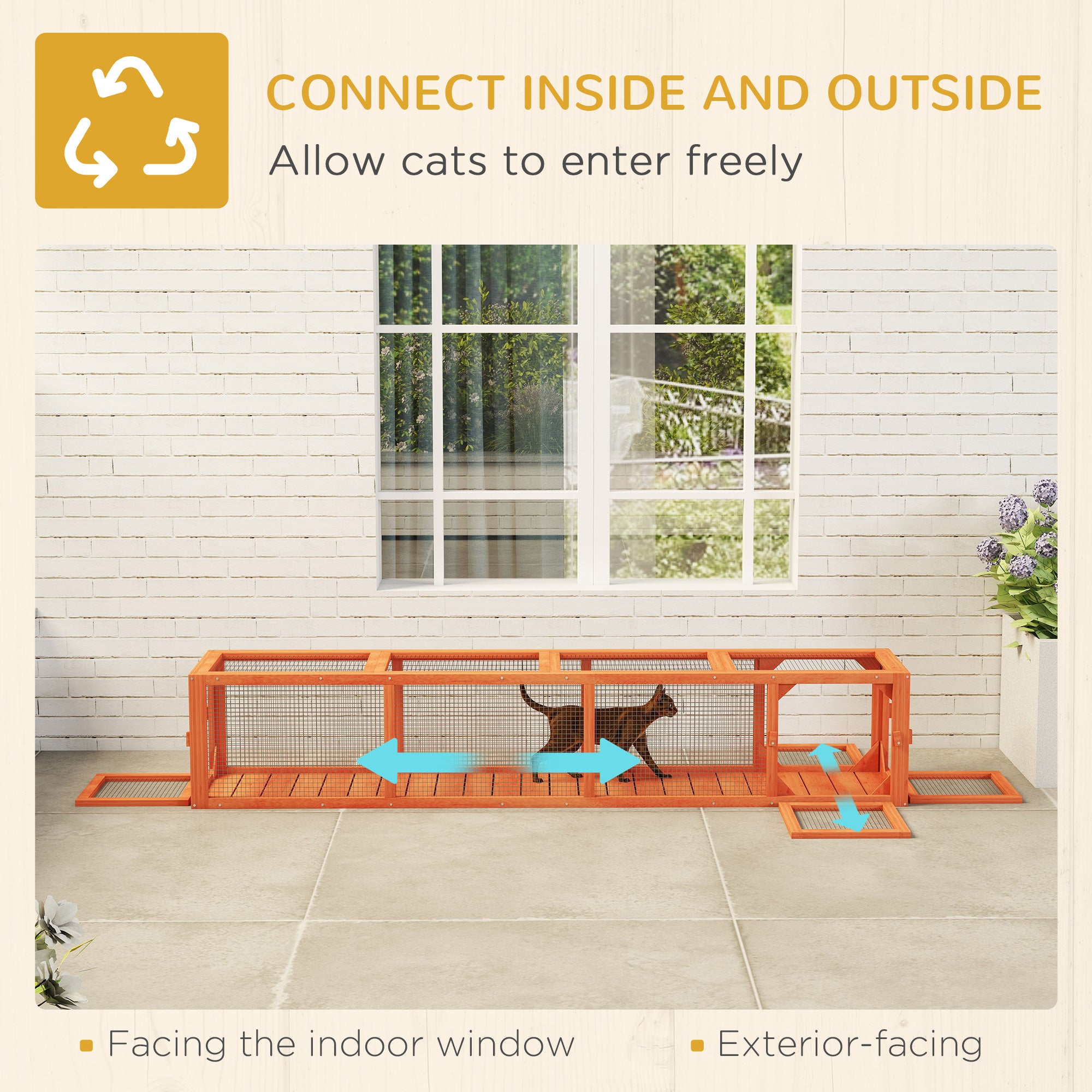 pawhut-tunnel-labyrinthe-ext-rieur-pour-chat-79-extensible-4-portes-orange image 6