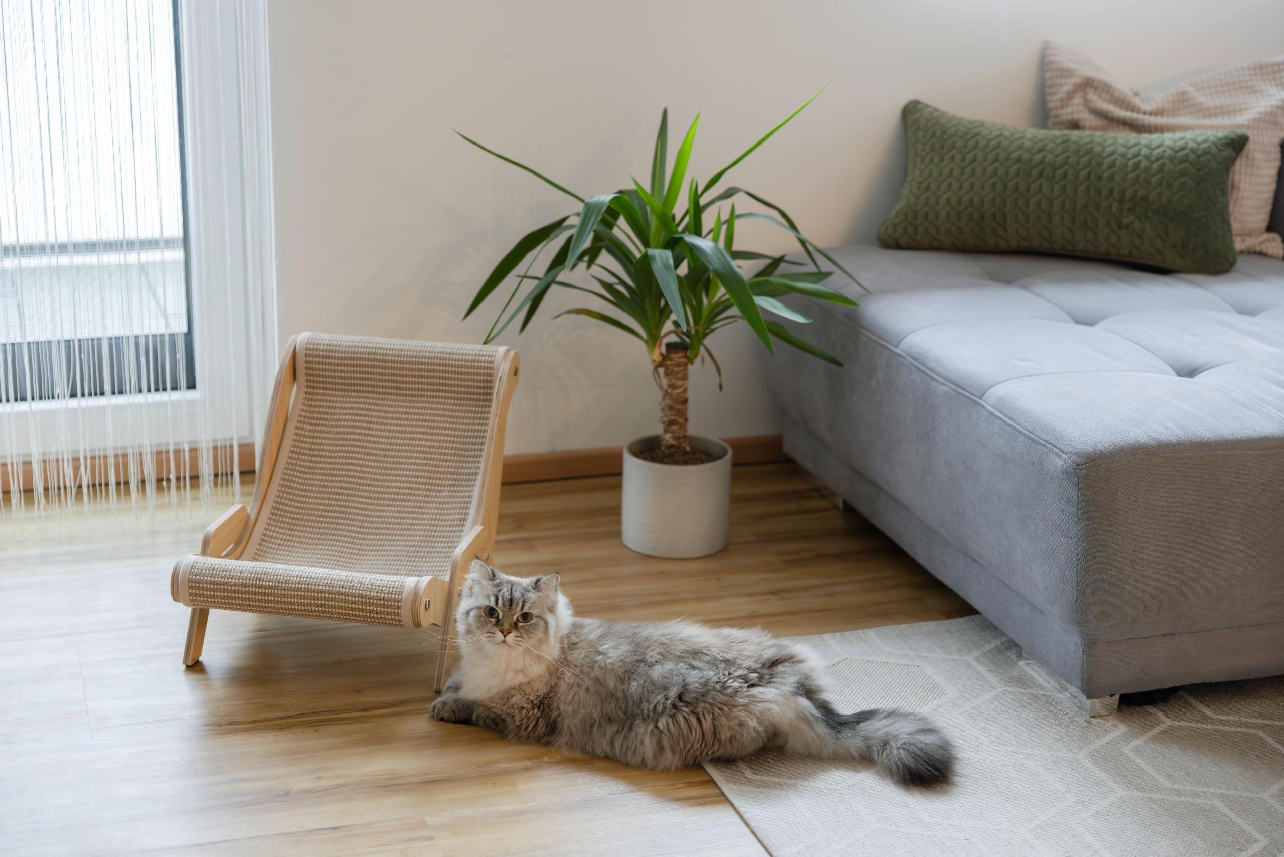 kerbl-pet-sundowner-chaise-longue-lit-griffoir-pour-chat-en-bois-et-sisal-52x37x image 7