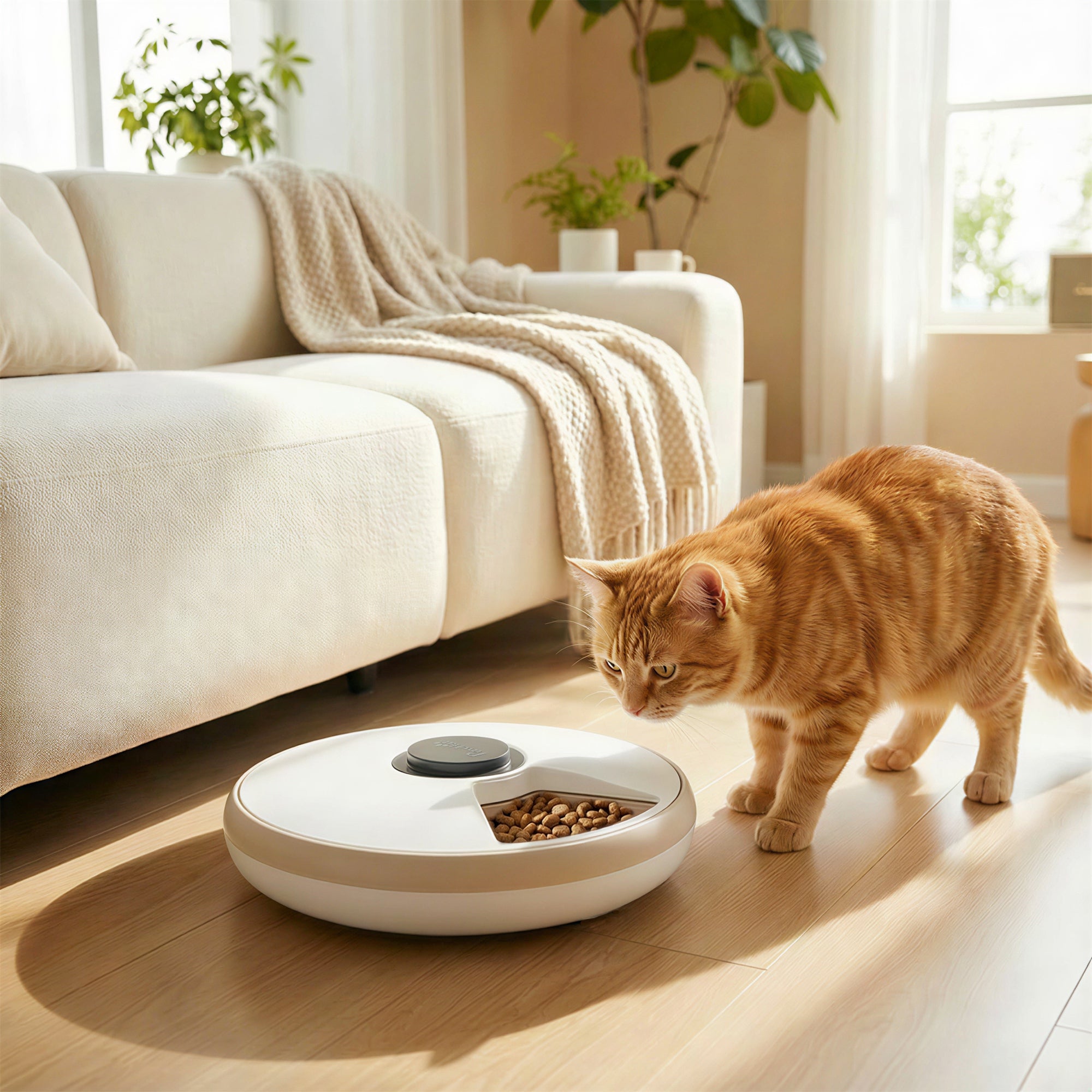pawhut-distributeur-automatique-6-repas-pour-chats-avec-cran-led-et-pain-de-glac image 3
