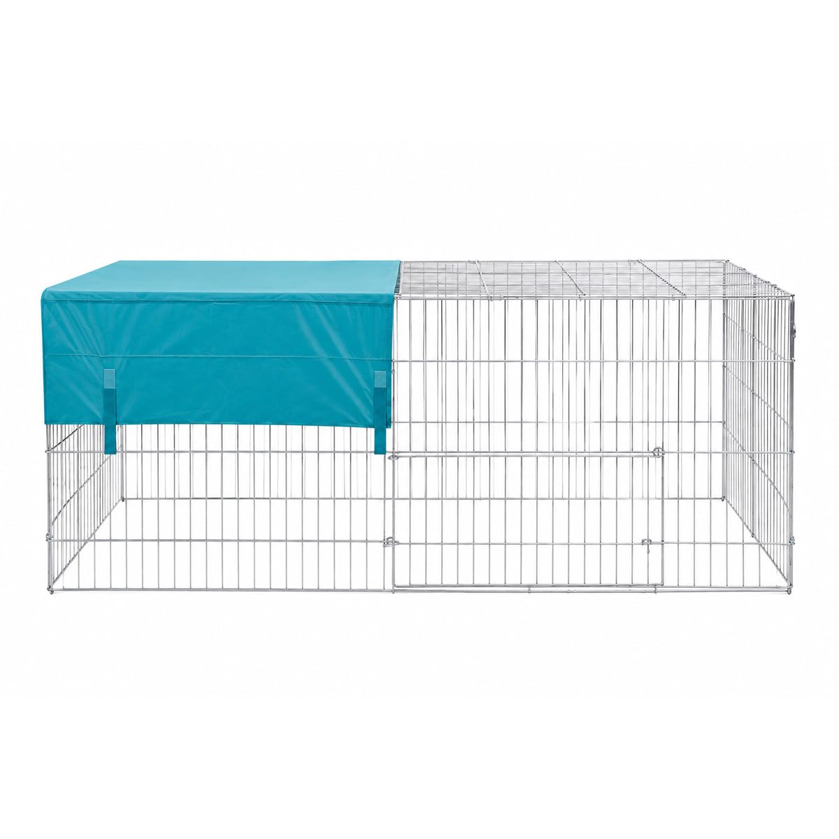 kerbl-pet-enclos-ext-rieur-galvanis-avec-protection-solaire-144x112x60-cm image 4