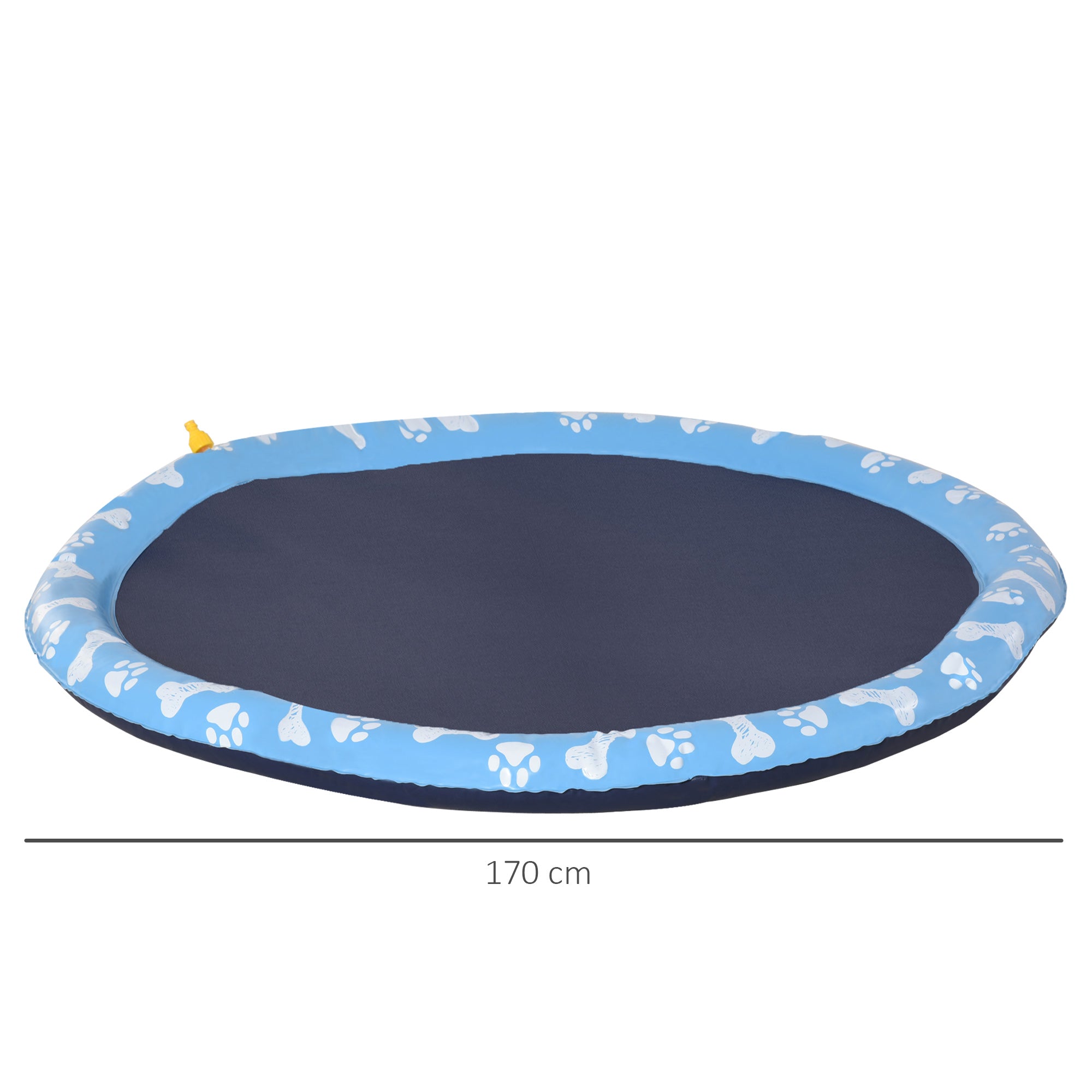 pawhut-tapis-de-jeux-d-eau-pour-chien-170-cm-antid-rapant-avec-sprinkler-bleu image 5