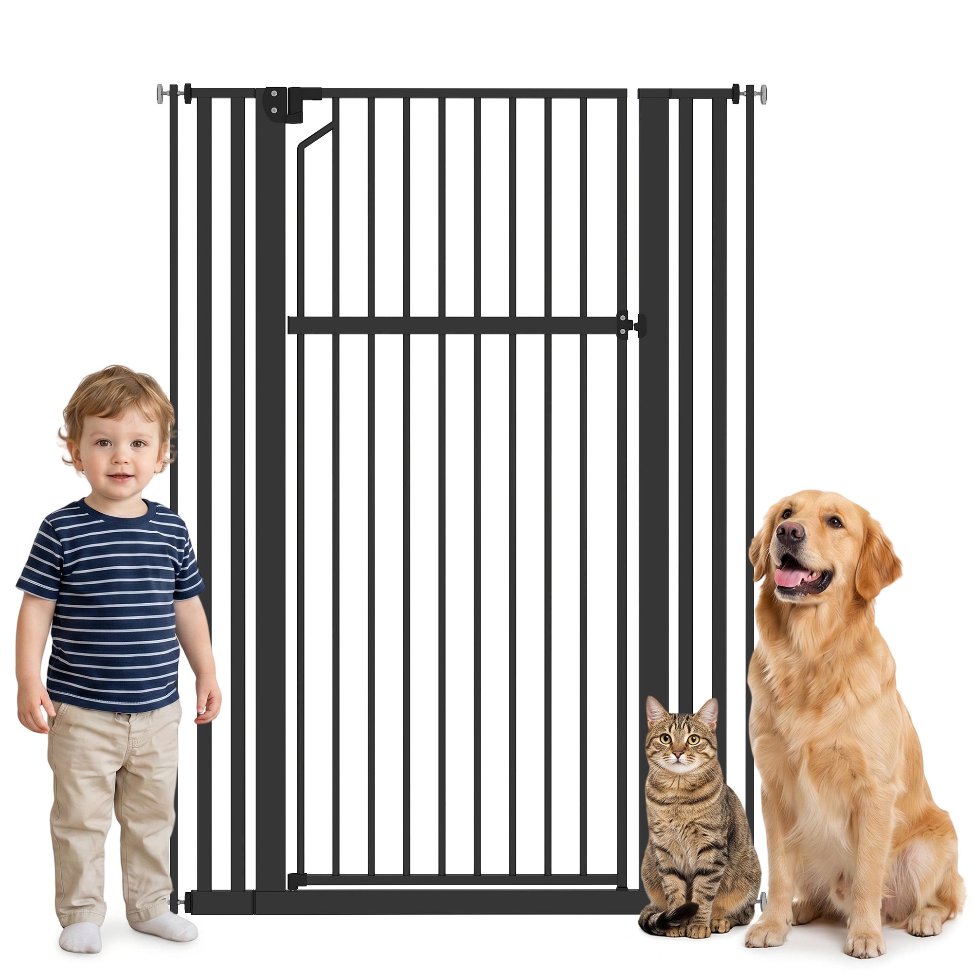 pawhut-barri-re-pour-animaux-extra-haute-140-cm-avec-fermeture-automatique-76-10 image 1