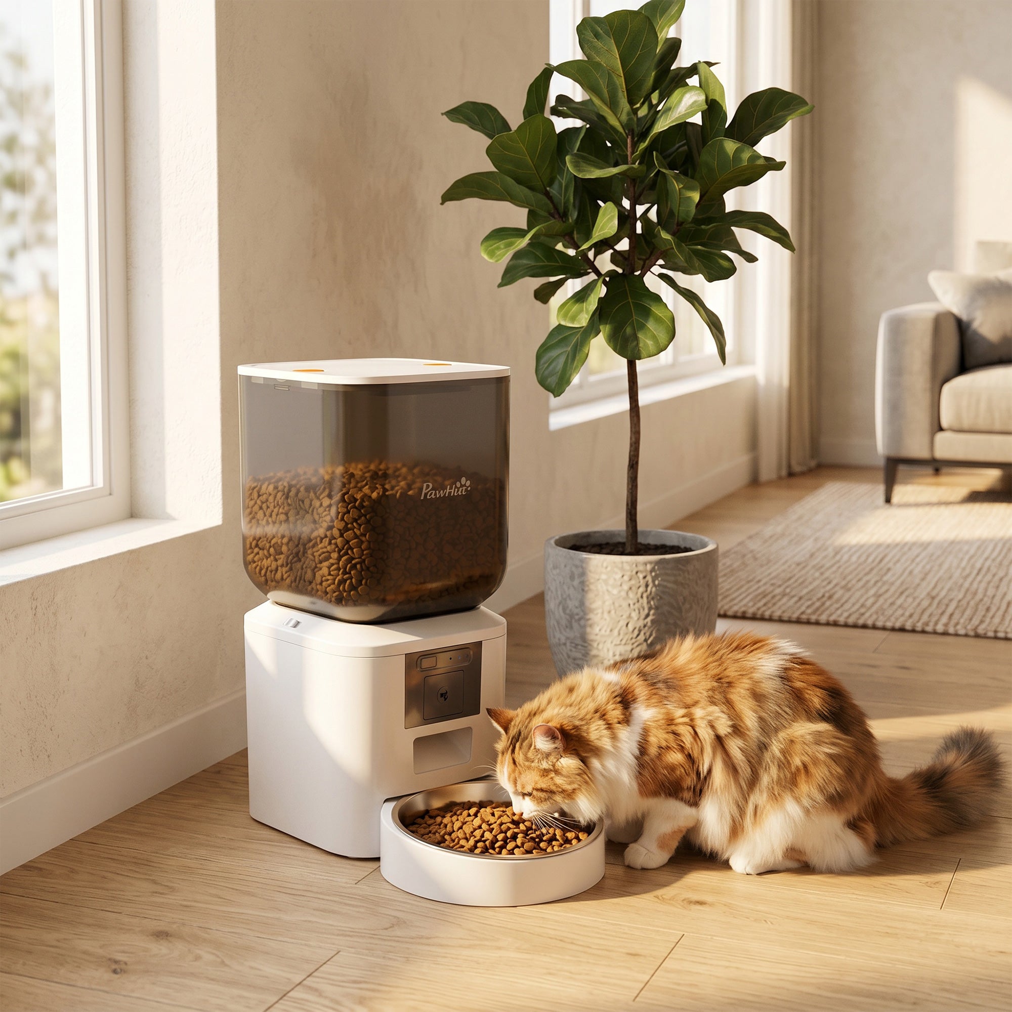pawhut-distributeur-croquettes-chat-automatique-8l-avec-cam-ra-et-audio image 4