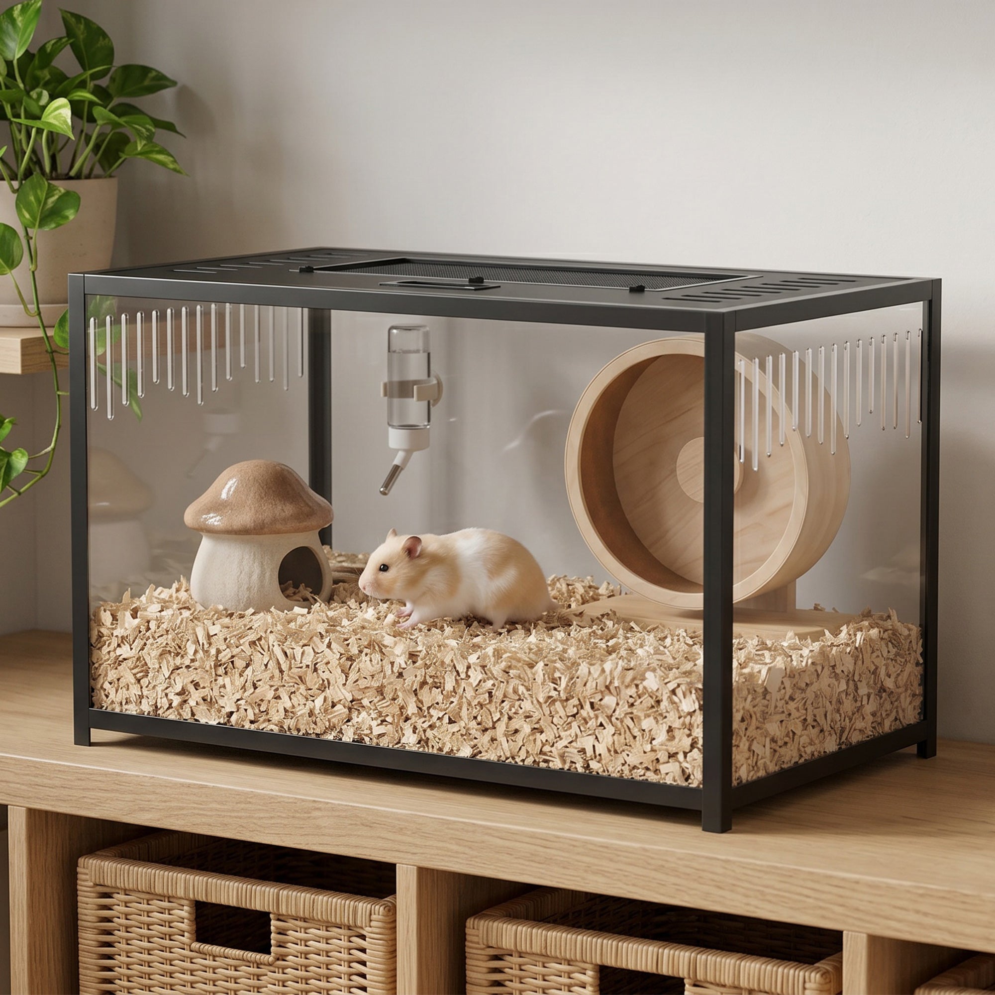 pawhut-cage-hamster-m-tal-anti-rongement-80x45x50-5-cm-noir image 4