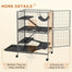 pawhut-cage-5-tages-127-cm-pour-petits-animaux-avec-hamac-6-portes-gris-fonc image 8