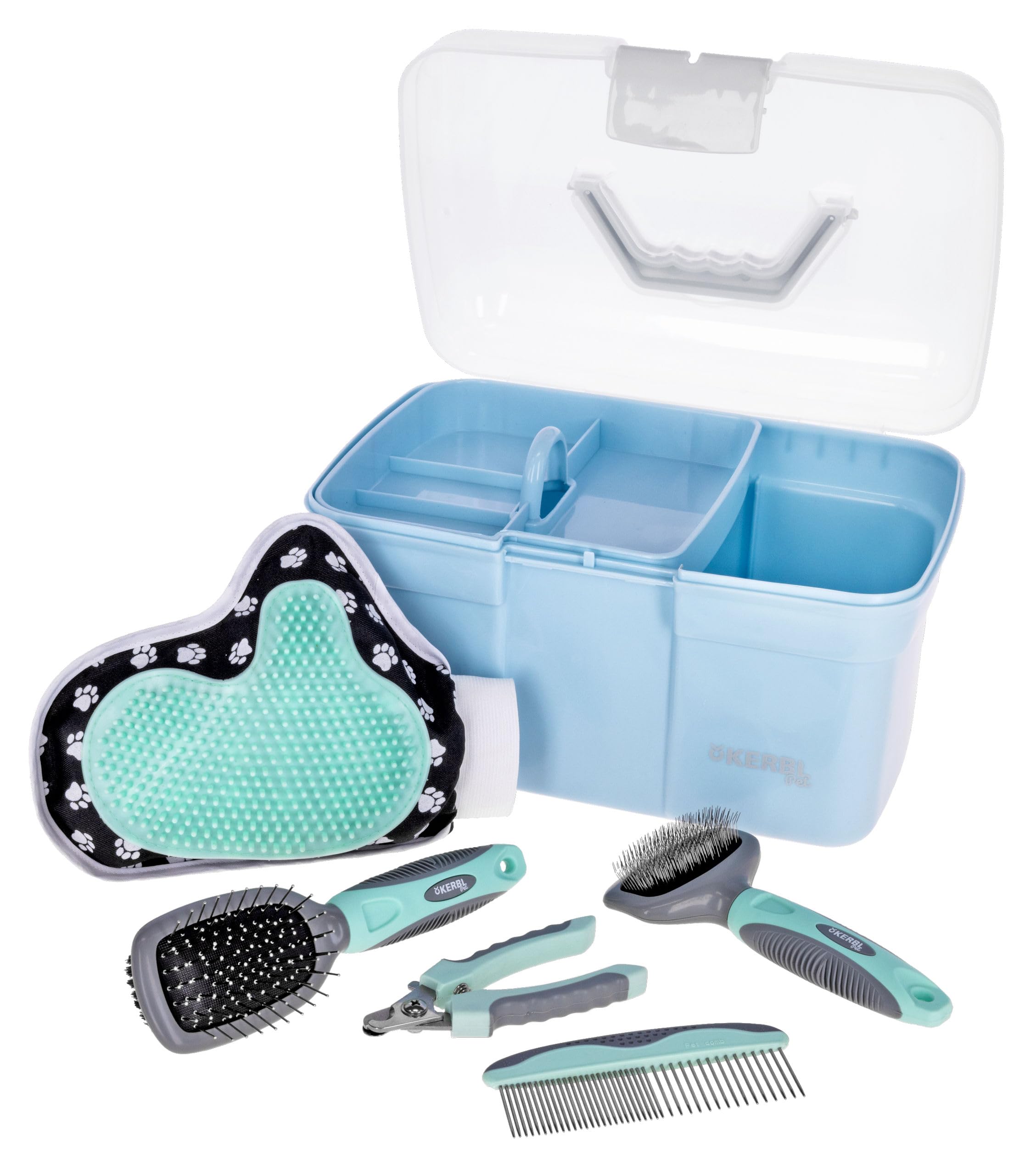 kerbl-pet-bo-te-de-toilettage-compl-te-pour-chien-30-x-20-x-19-cm-bleue-plastiqu image 1